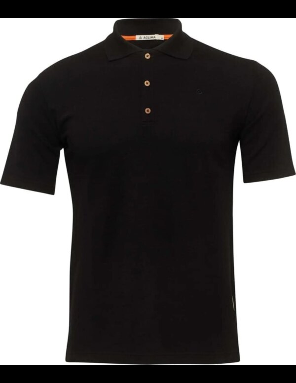 Aclima LeisureWool Pique Poloshirt Heren (Maat - M, Kleur - Jet Black)