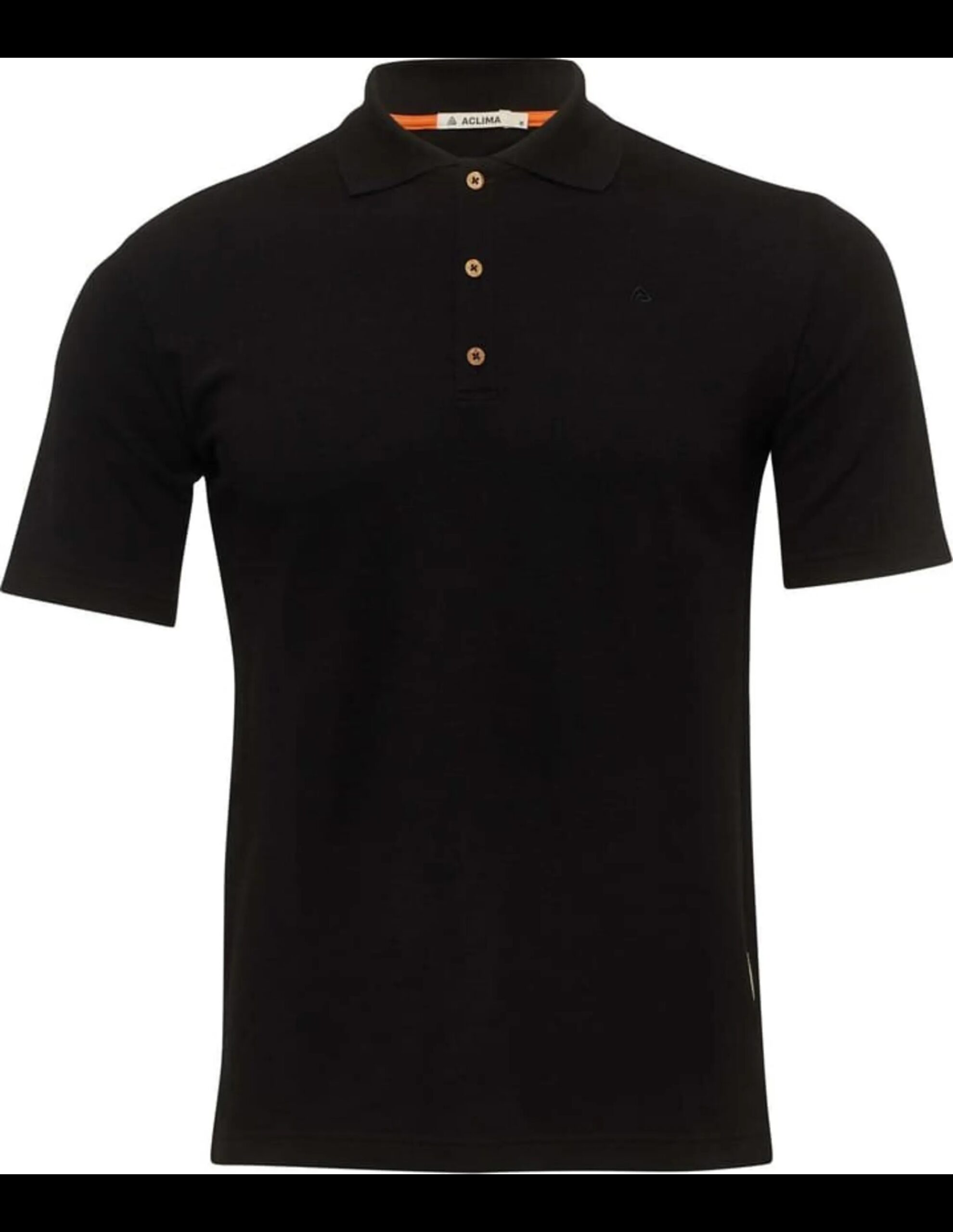 Aclima LeisureWool Pique Poloshirt Heren (Maat – L, Kleur – Jet Black)