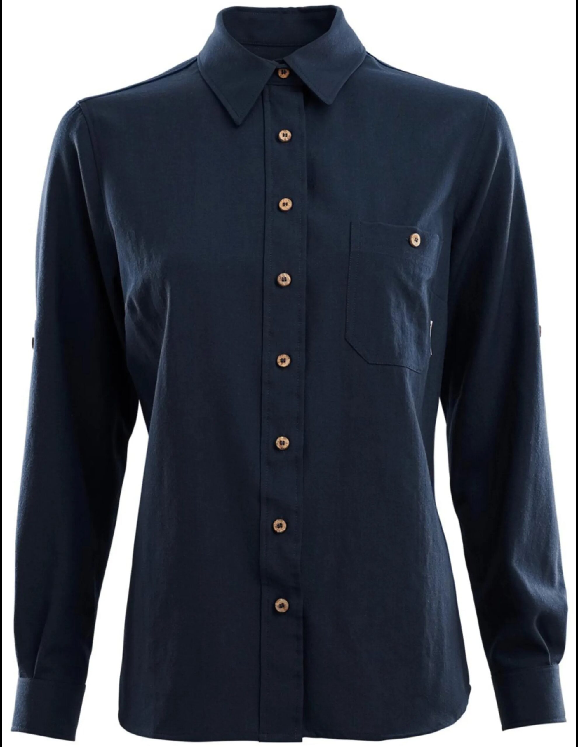 Aclima LeisureWool Woven Shirt Dames (Maat – S, Kleur – Navy Blazer)