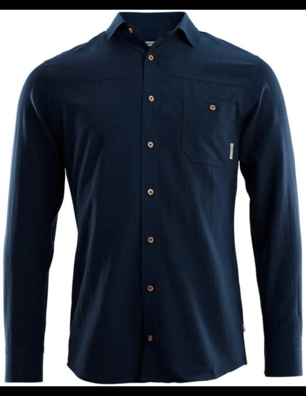 Aclima LeisureWool Woven Shirt Heren (Maat - M, Kleur - Navy Blazer)
