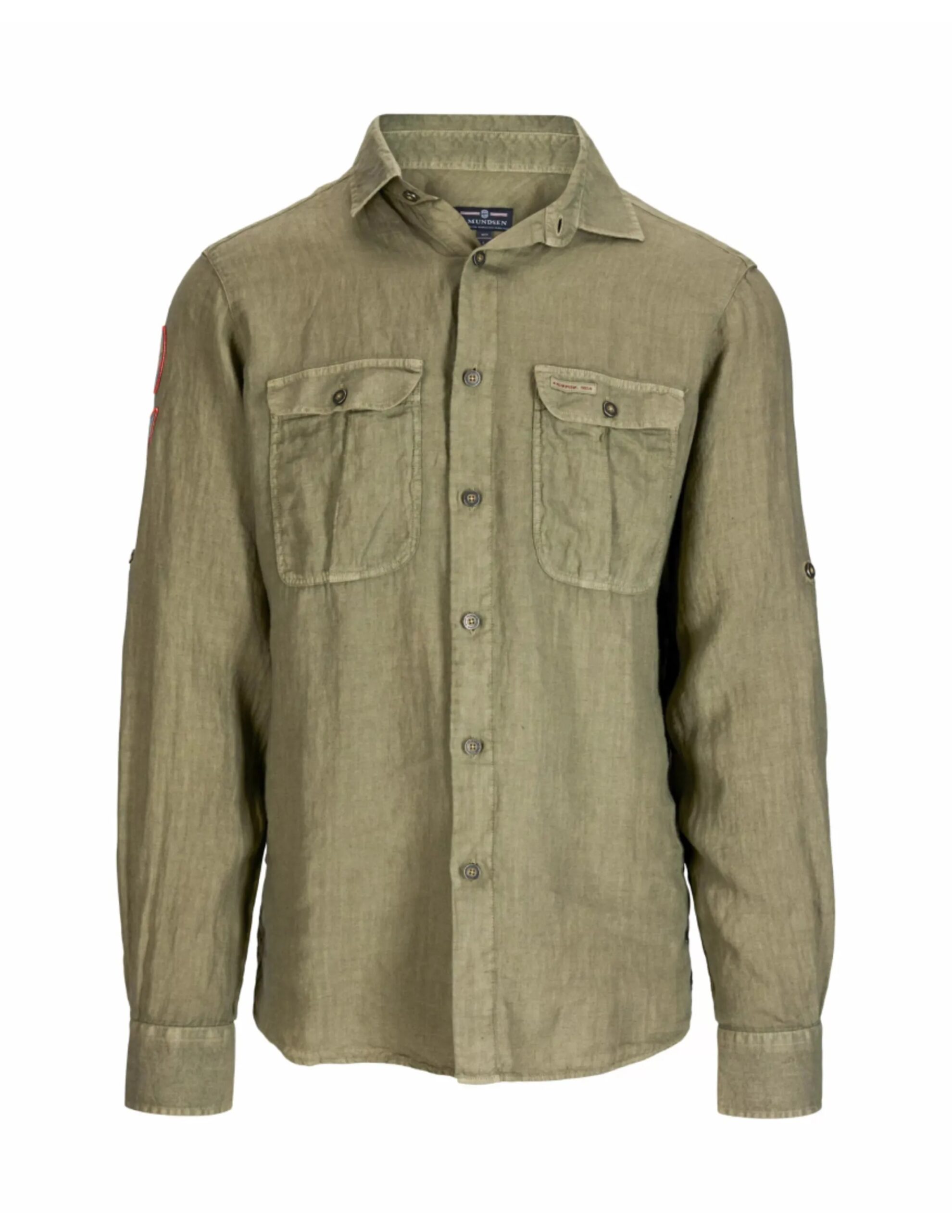Amundsen Safari Linen Shirt Mens (Maat – XL, Kleur – Olive Ash)