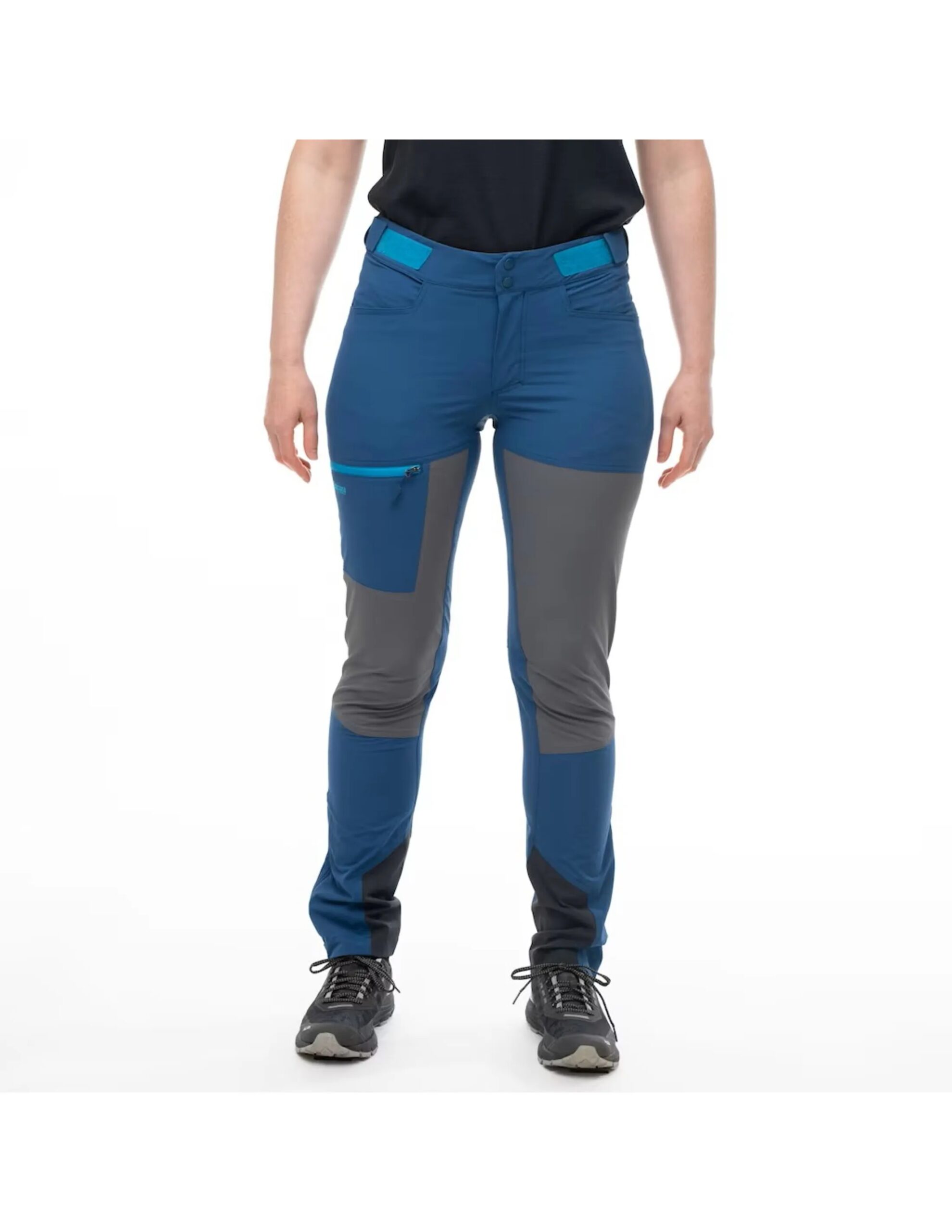 Bergans Cecilie Mountain Softshell Pants (Maat – L, Kleur – Deep Sea Blue/Solid Dark Grey)