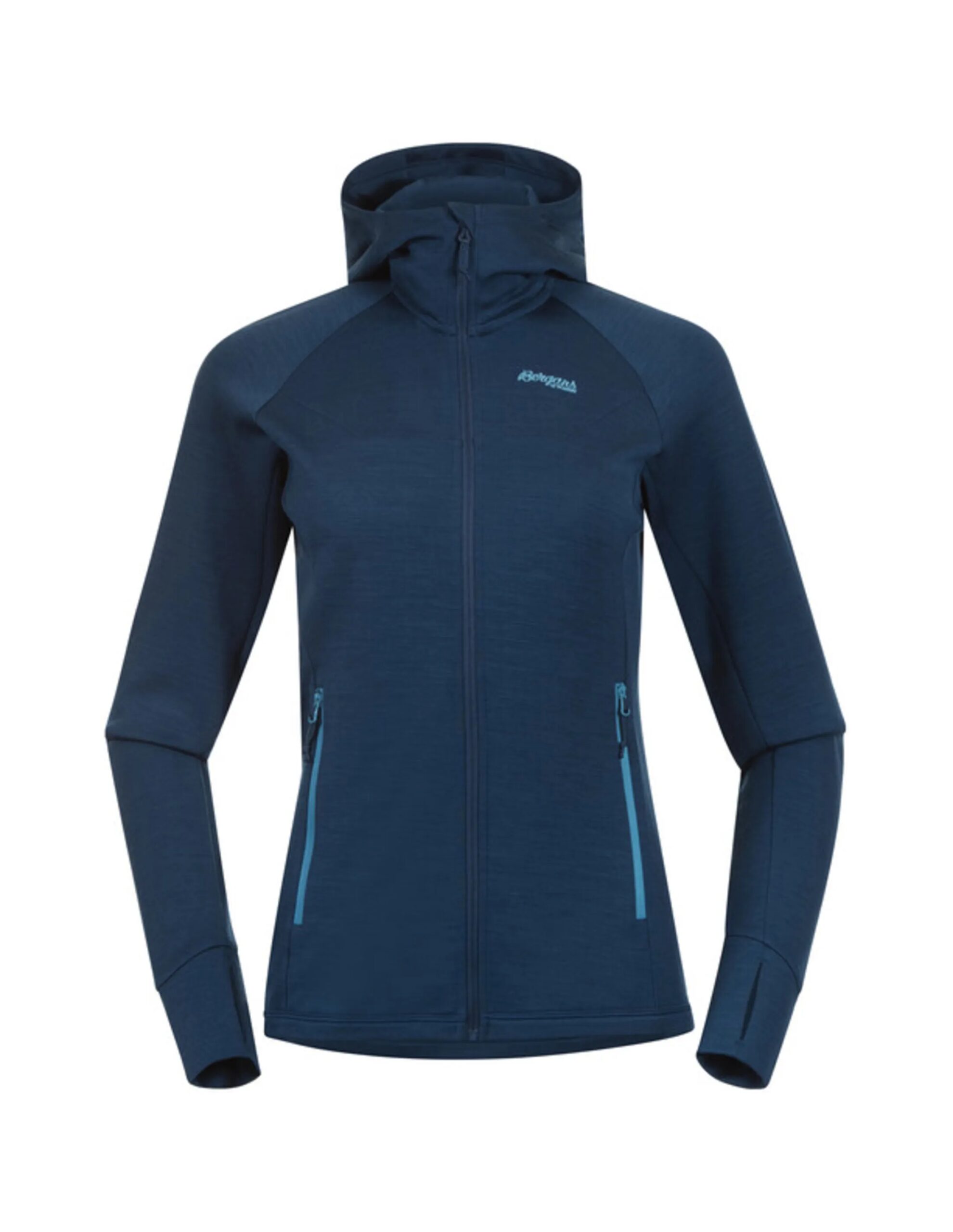 Bergans Cecilie Wool Hood Jacket Womens (Maat – XS, Kleur – Deep Sea Blue)
