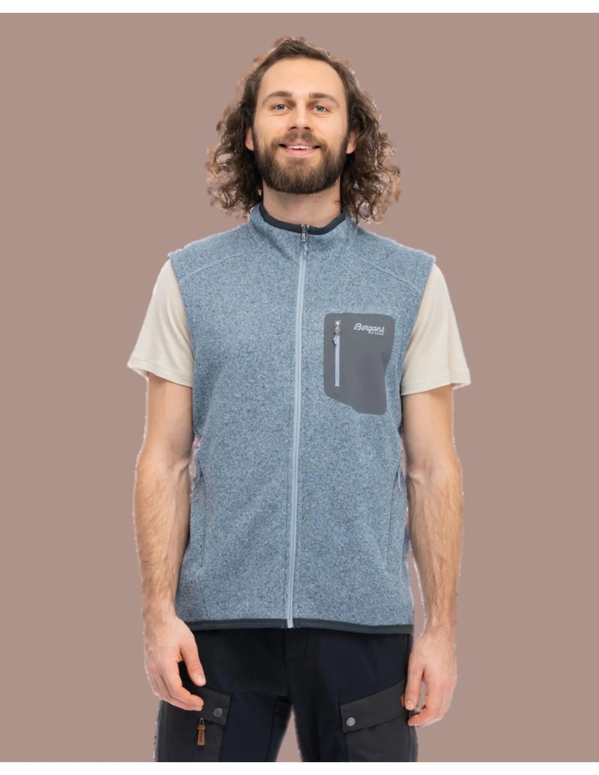 Bergans Kamphaug Knitted Vest Men (Maat – XL, Kleur – Husky Blue)
