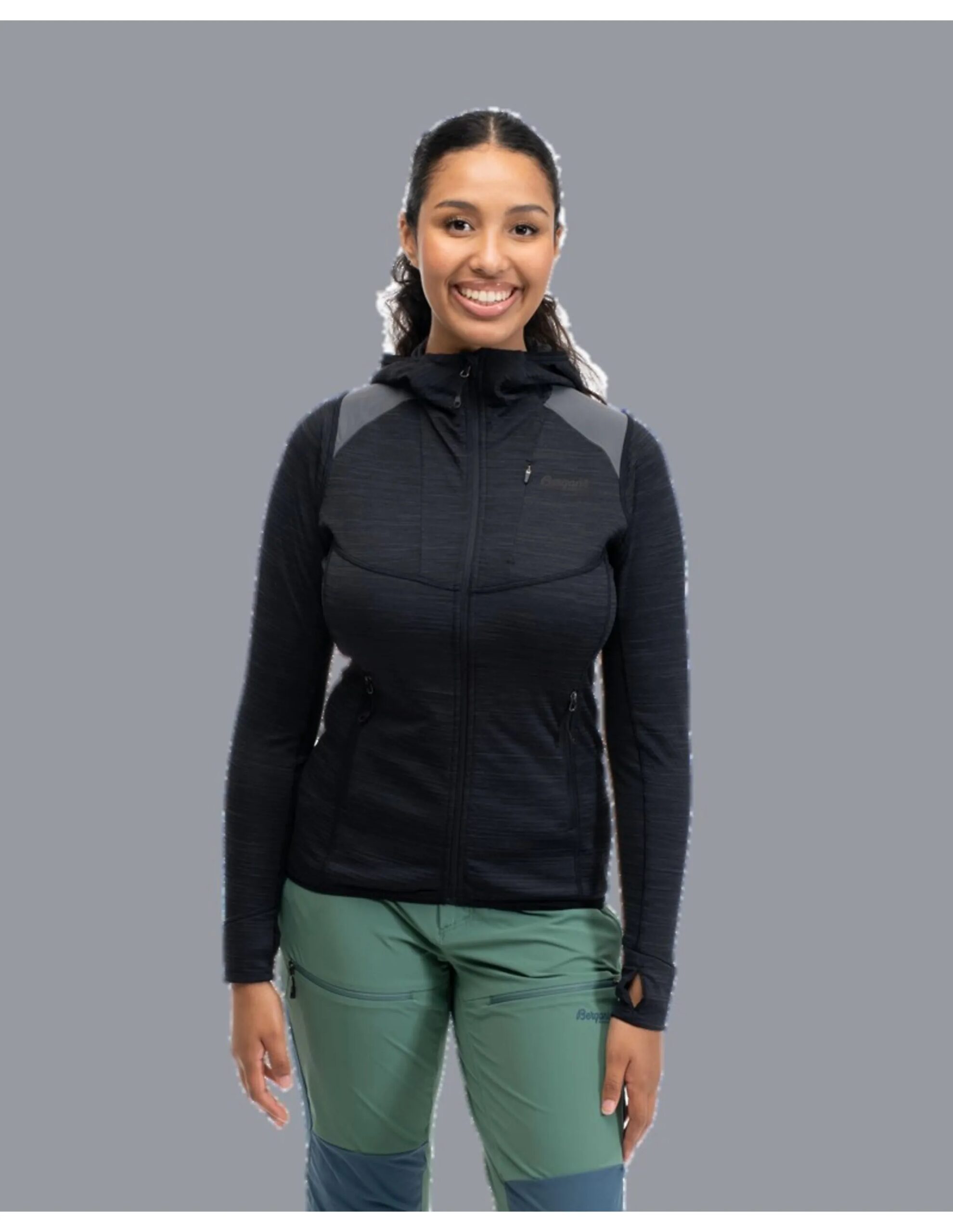 Bergans Rabot Active Mid Hood Jacket Women (Maat – S, Kleur – Black)