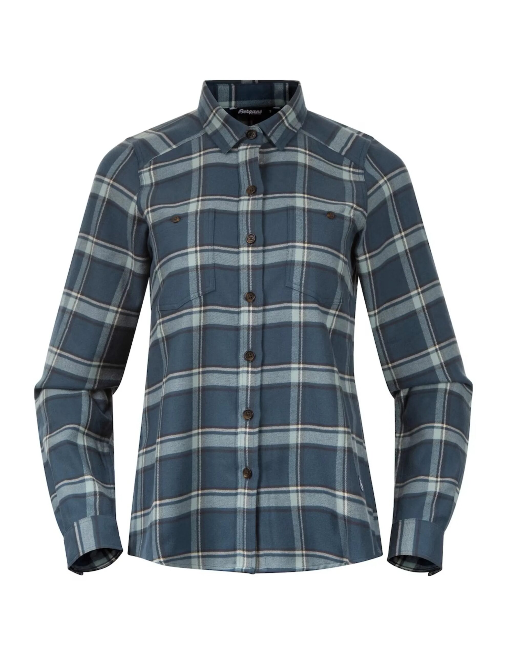 Bergans Tovdal W Shirt (Maat – L, Kleur – Orion Blue/Misty Forest Check)