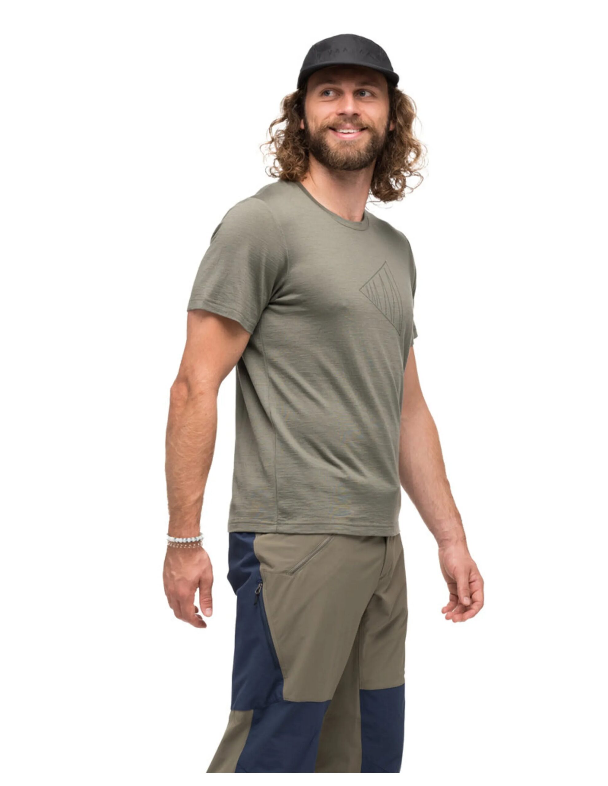 Bergans Vaagaa Adventure Merino Tee Men (Maat – XXL, Kleur – Green Mud/Green Mud Tr.)
