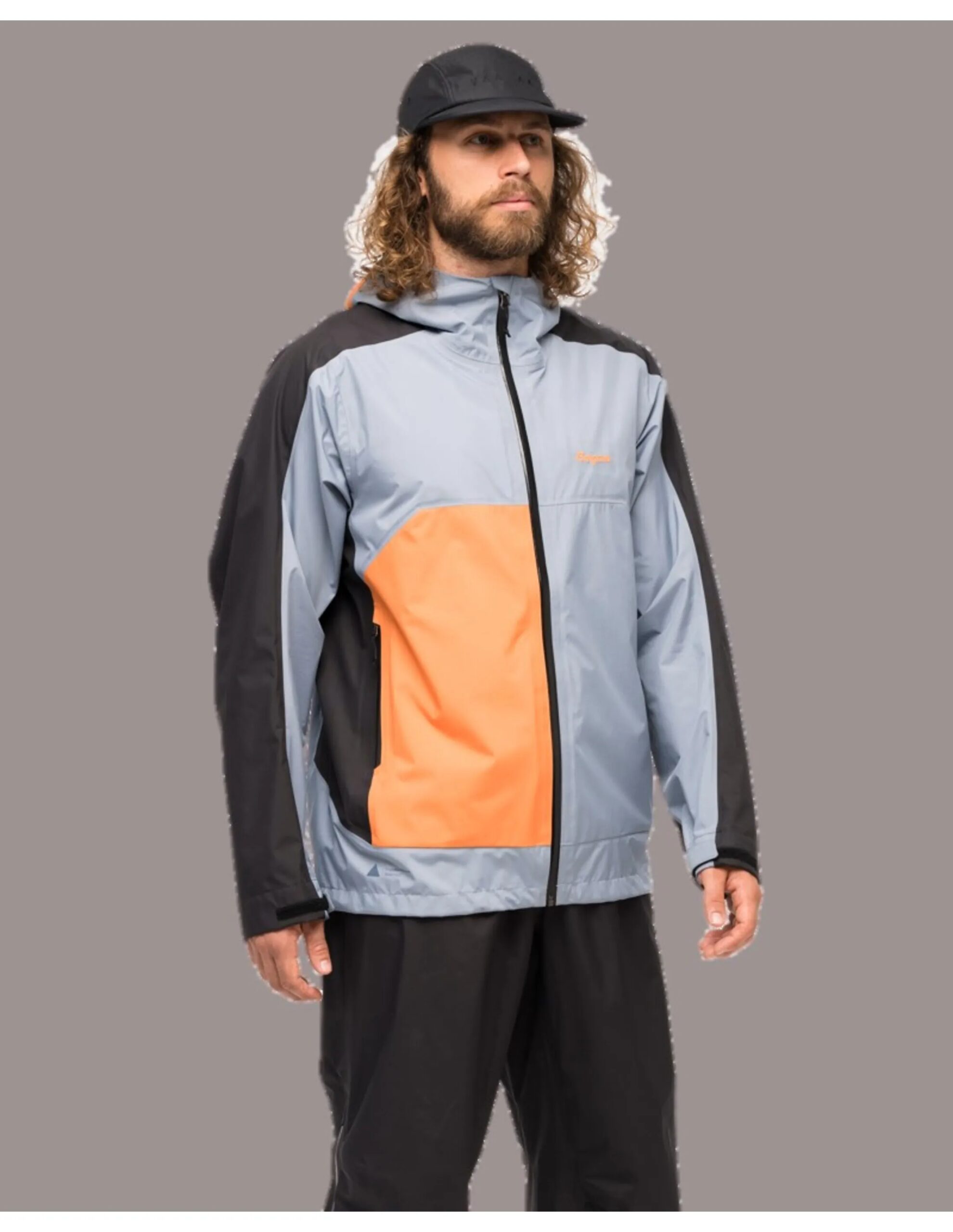 Bergans Vaagaa Light 3L Shell Jacket Men (Maat – XL, Kleur – Husky Blue/Black/Faded Orange)