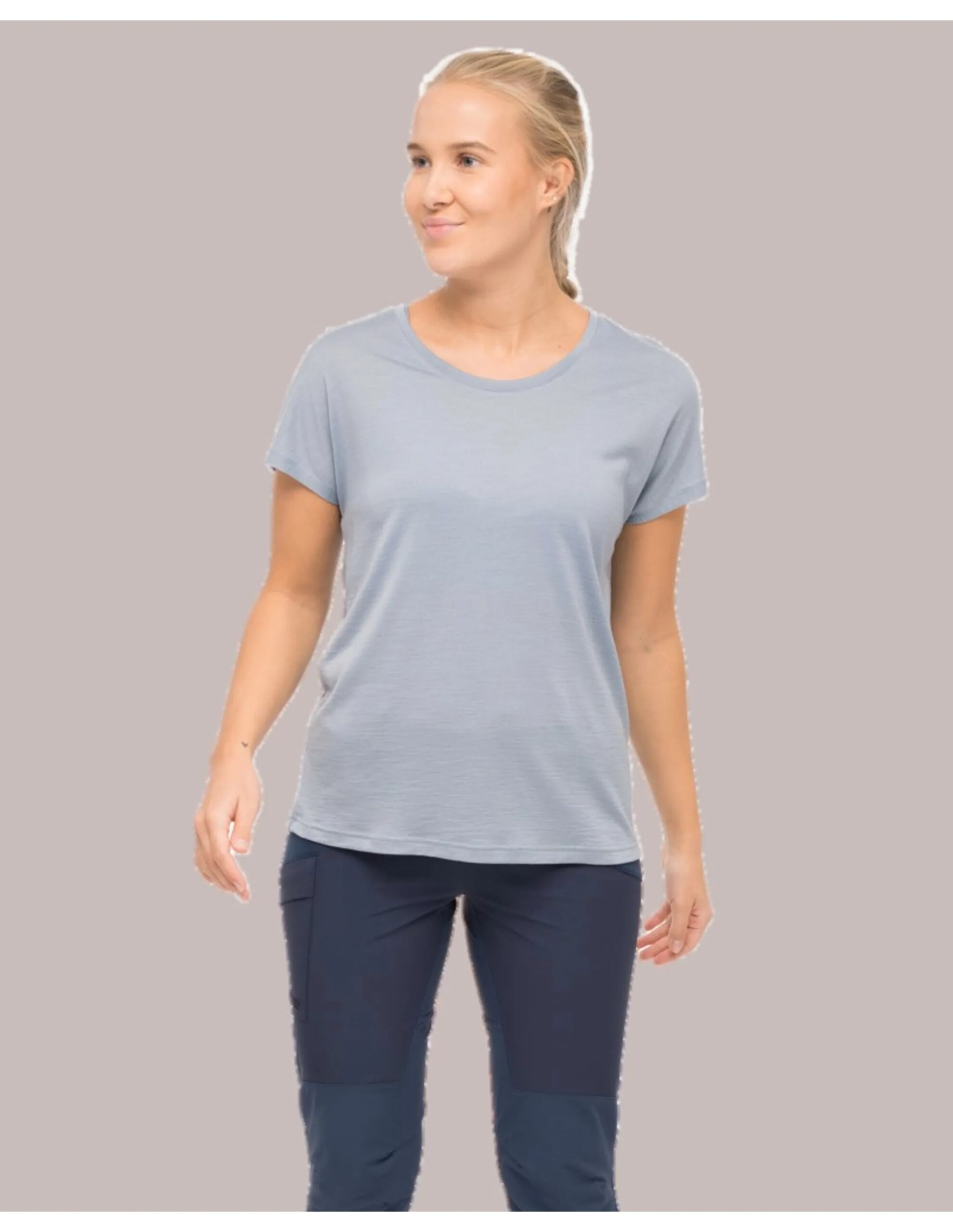 Bergans Whenever Merino Tee Women (Maat – XL, Kleur – Husky Blue)