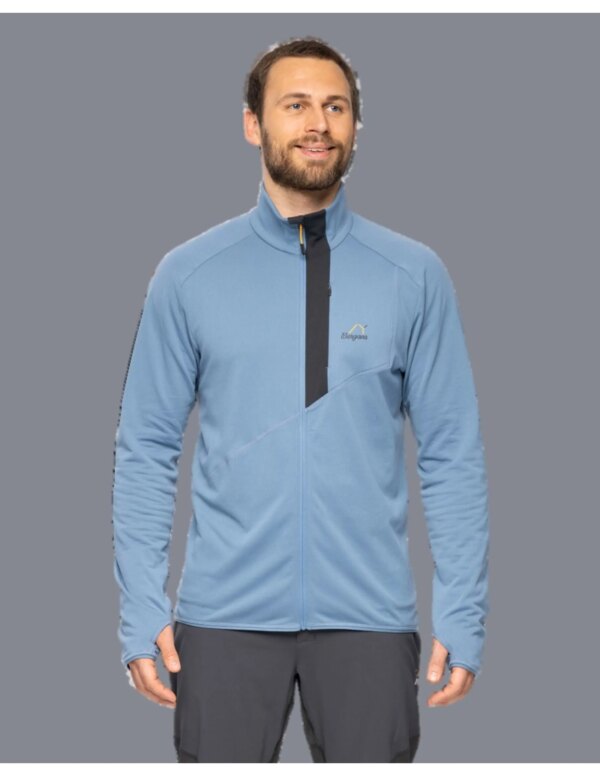 Bergans Y LightLine Essence Midlayer Jacket Men (Maat - M, Kleur - Elemental Blue/Dark Sh. Grey)