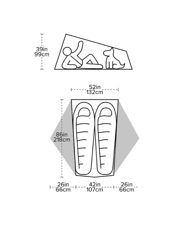 Big Agnes Tiger Wall UL2  & mtnGLO footprint (Kleur - Gray)
