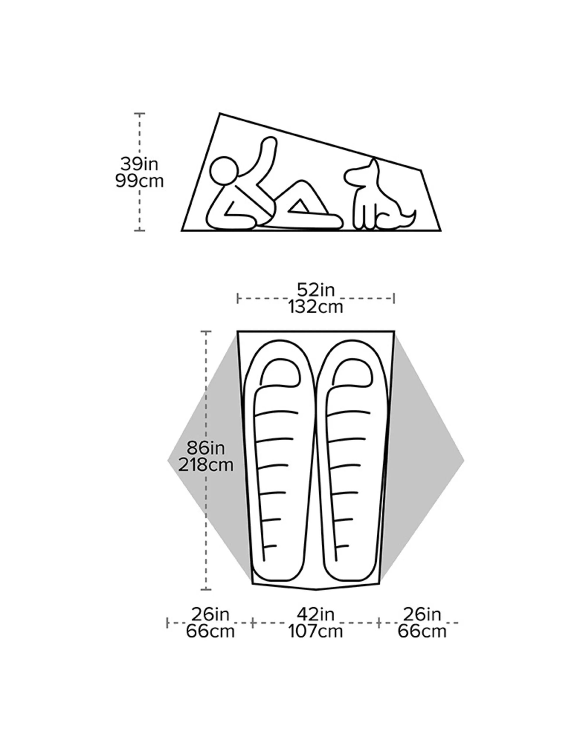 Big Agnes Tiger Wall UL2  & mtnGLO footprint (Kleur – Gray)