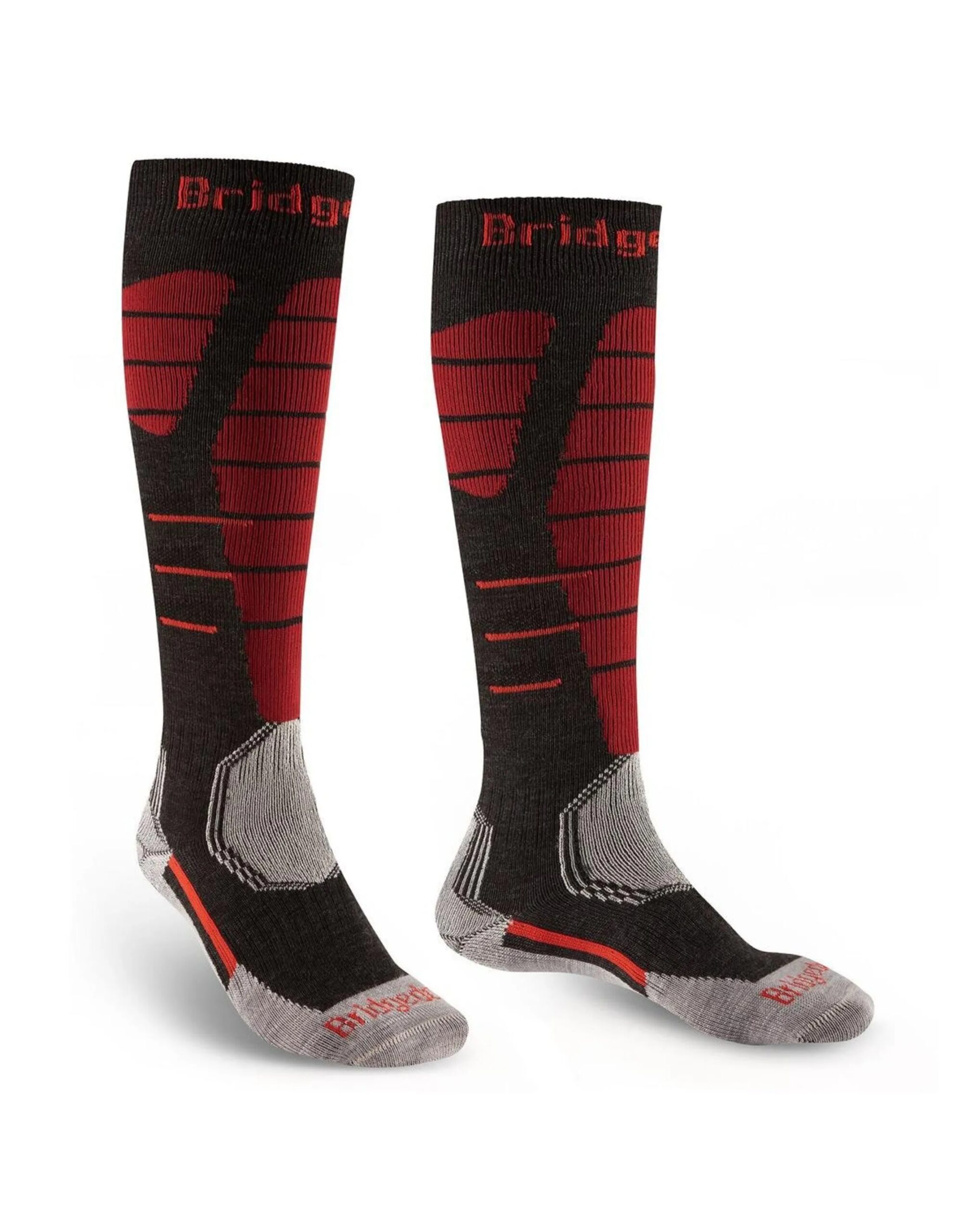 Bridgedale Easy On Endurance Lange SKisokken Heren (Maat – L, Kleur – Graphite / Red)