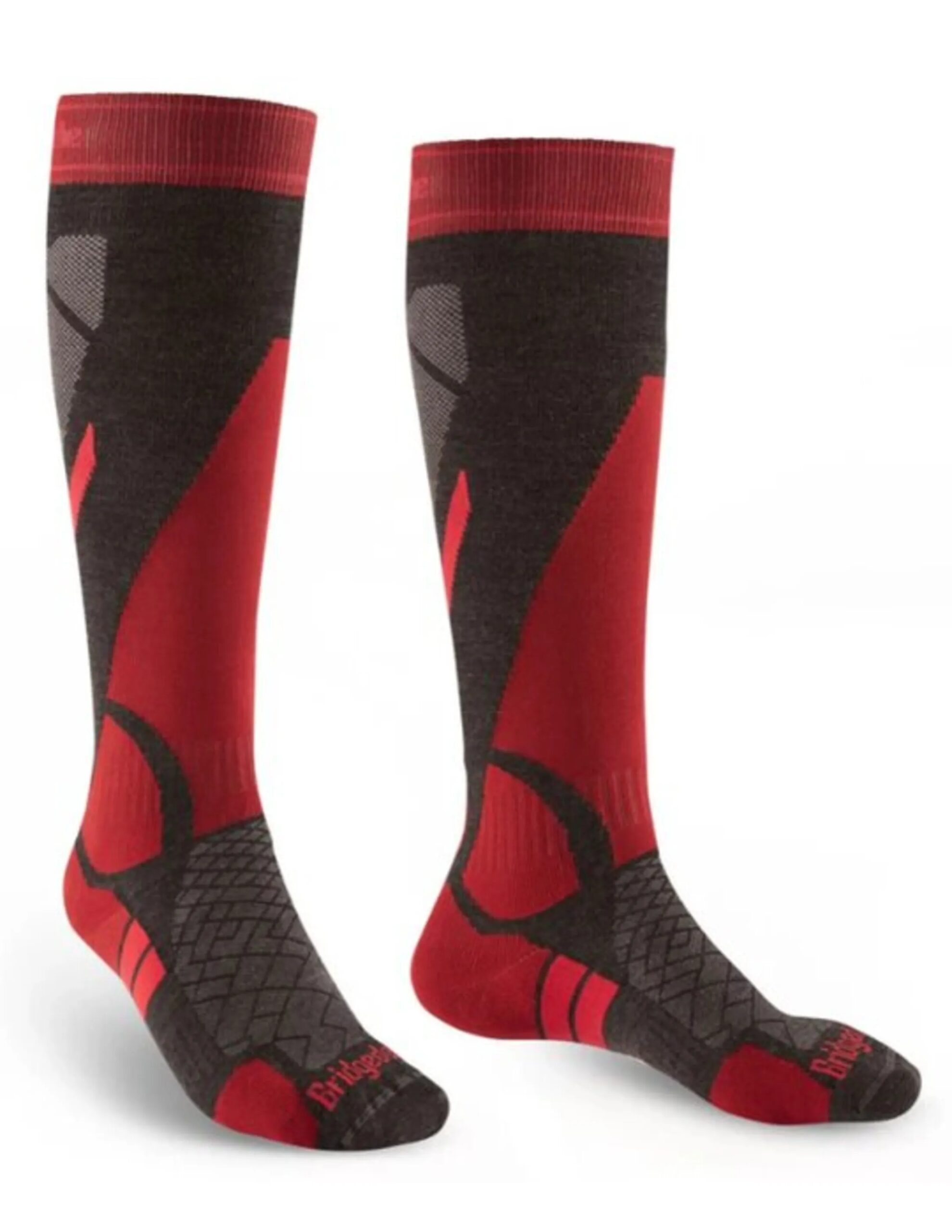 Bridgedale Lightweight Merino Endurance Lange Skisokken Heren (Maat – L, Kleur – Graphite / Red)
