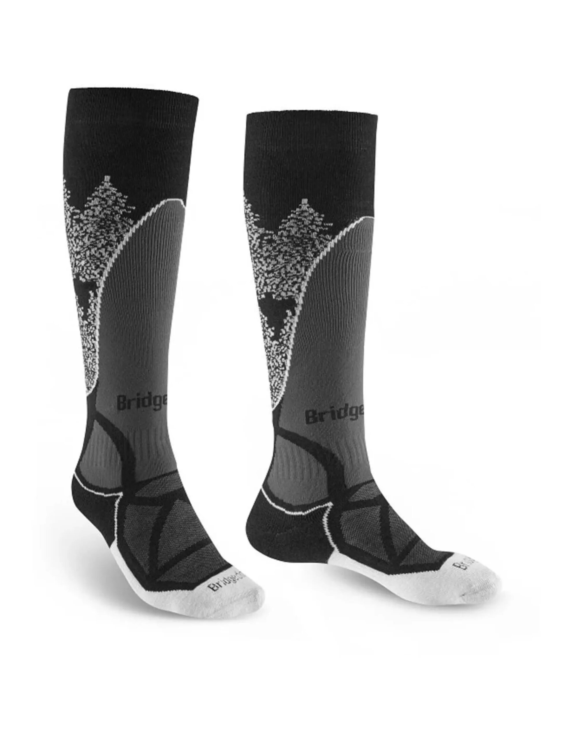 Bridgedale Midweight Merino Endurance Lange Skisokken Dames (Maat – S, Kleur – Black/White)