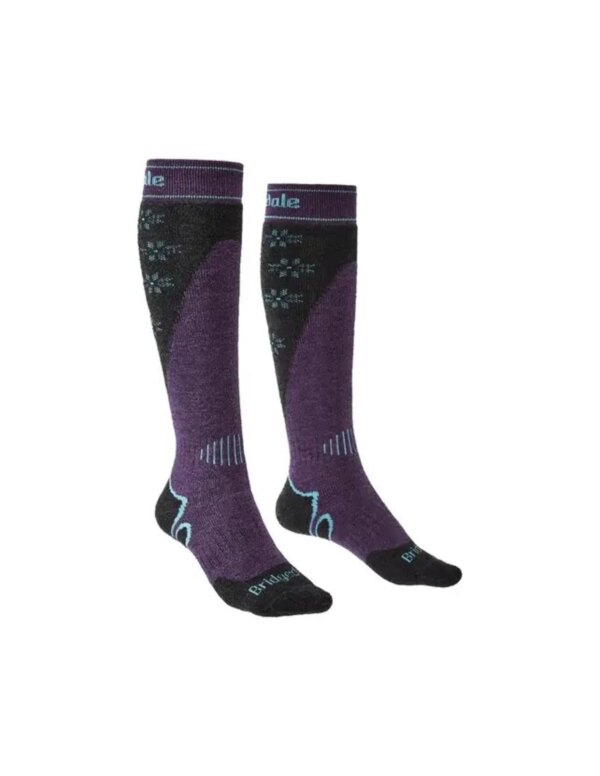 Bridgedale Midweight Merino Endurance Lange Skisokken Dames (Maat - M, Kleur - Black/purple)