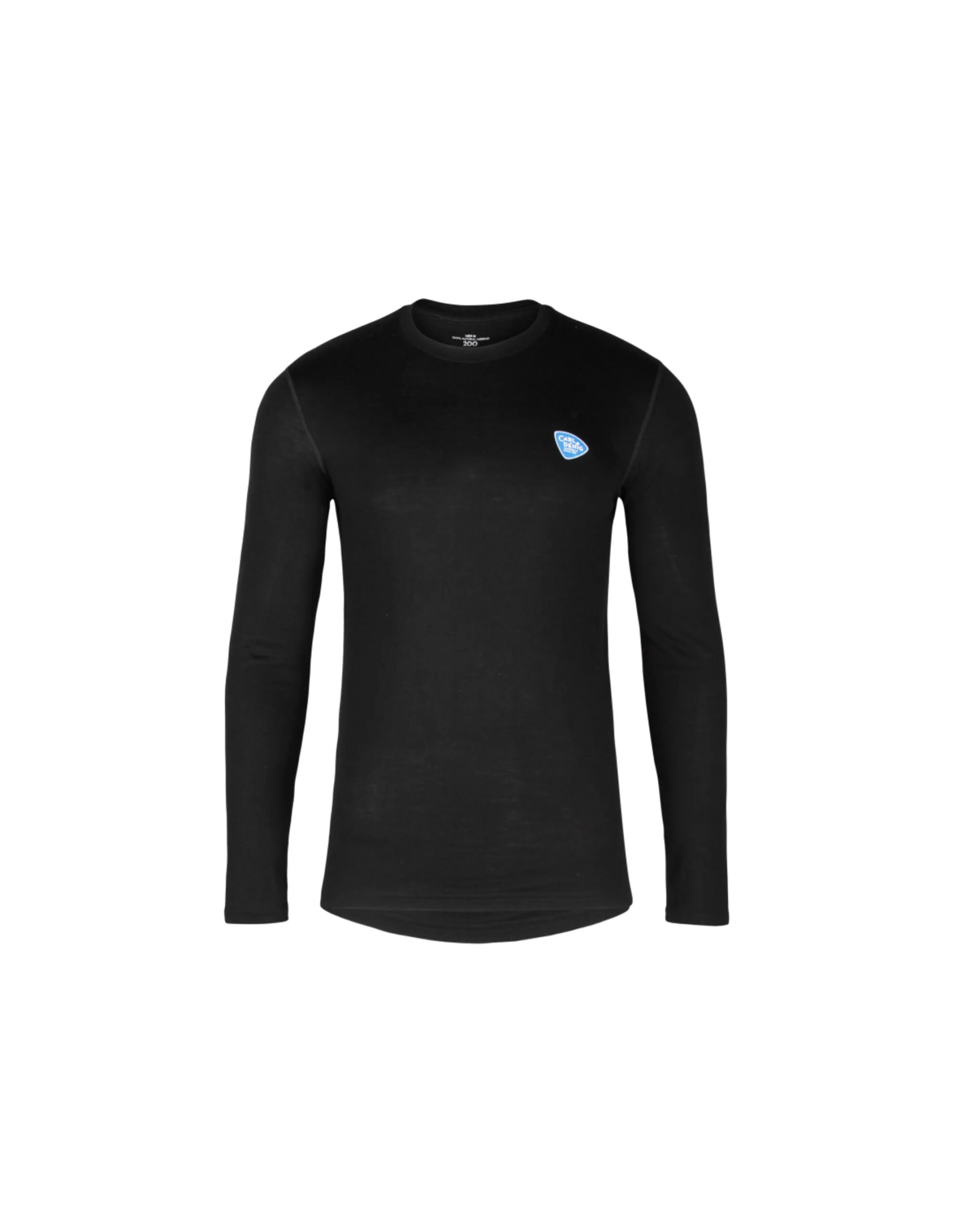 Carl Denig Men’s Merino LS Crew (Maat – L/XL, Kleur – Black)