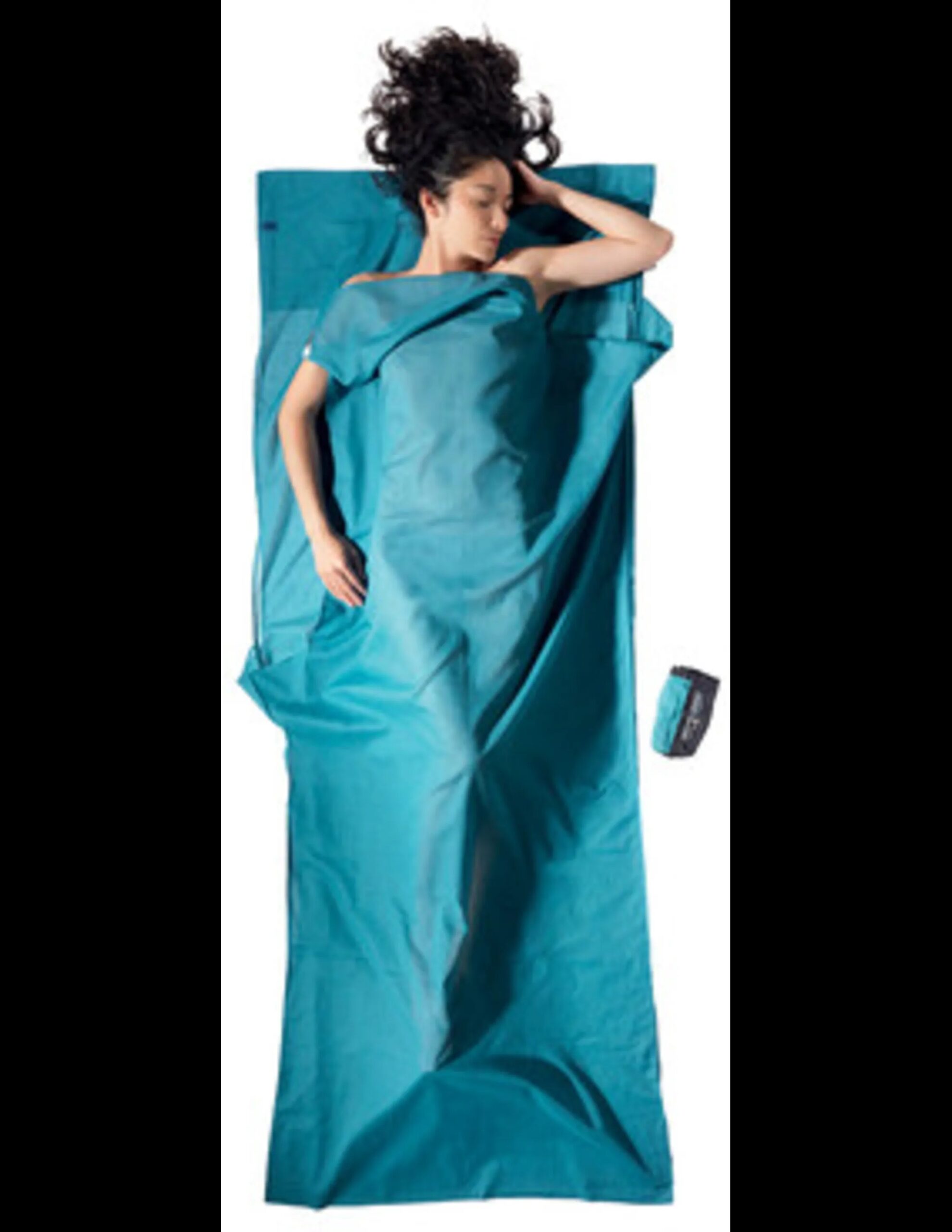 Cocoon Insect Shield Travelsheet, Egyptian Cotton (Maat – 210 x 82 cm, Kleur – Lagune blue)