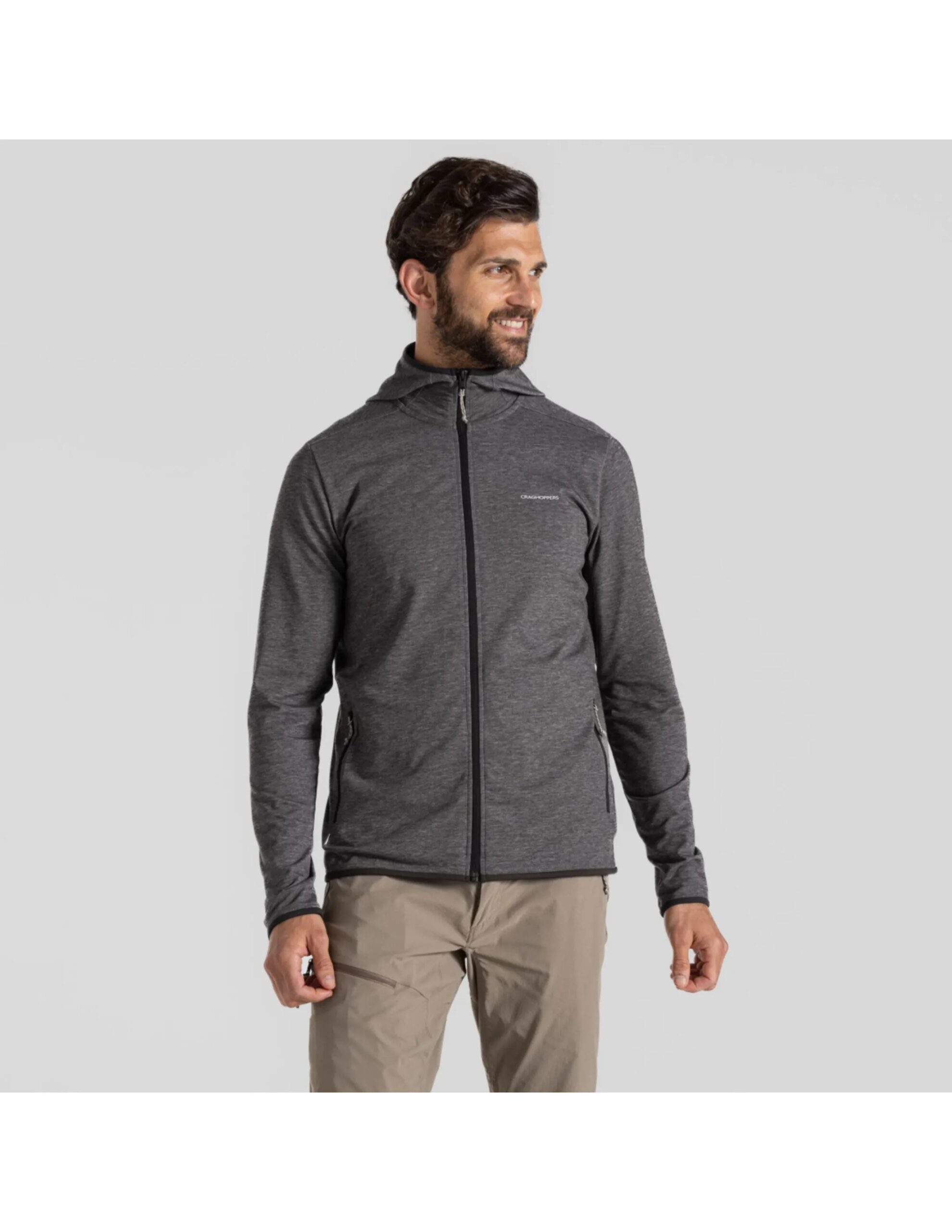 Craghoppers NosiLife Deft Hooded Jacket Heren (Maat – L, Kleur – Black Pepper Marl)