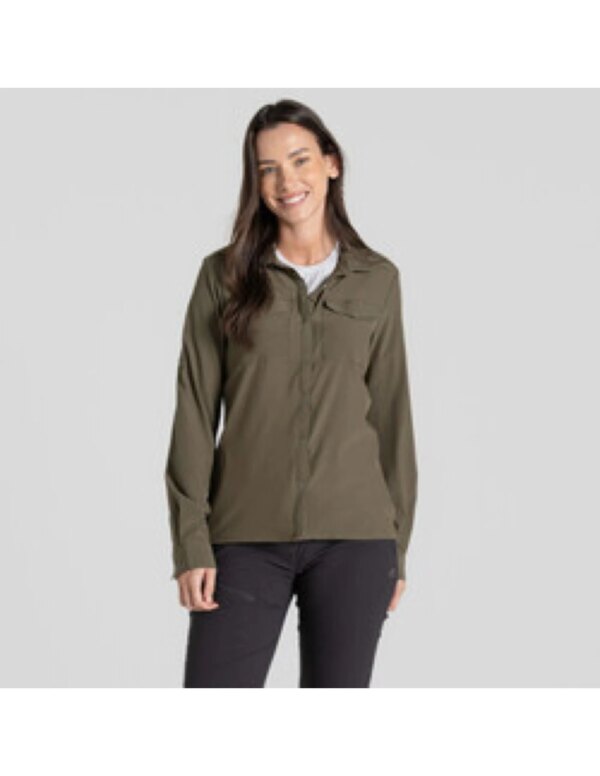 Craghoppers NosiLife Pro LS Shirt III Dames (Maat - 10, Kleur - Wild Olive)