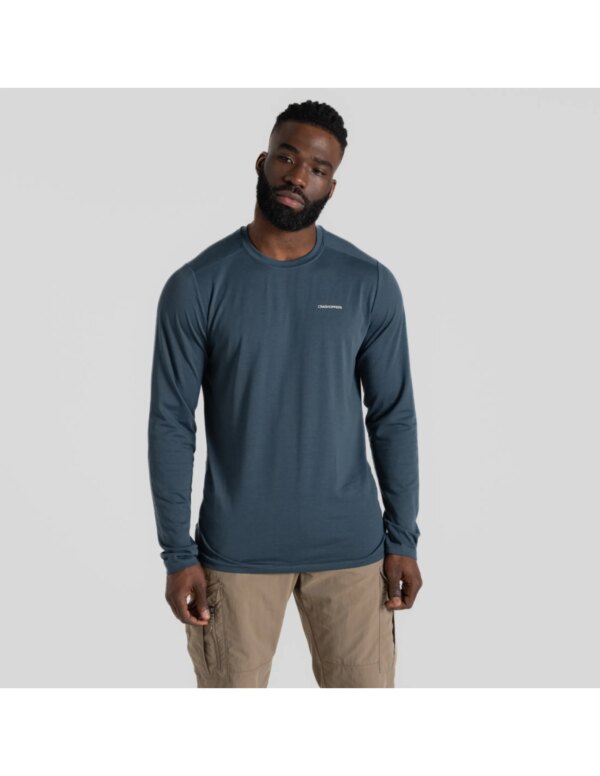 Craghoppers Nosilife Abel LS T-Shirt Heren (Maat - XXL, Kleur - Blue stone)