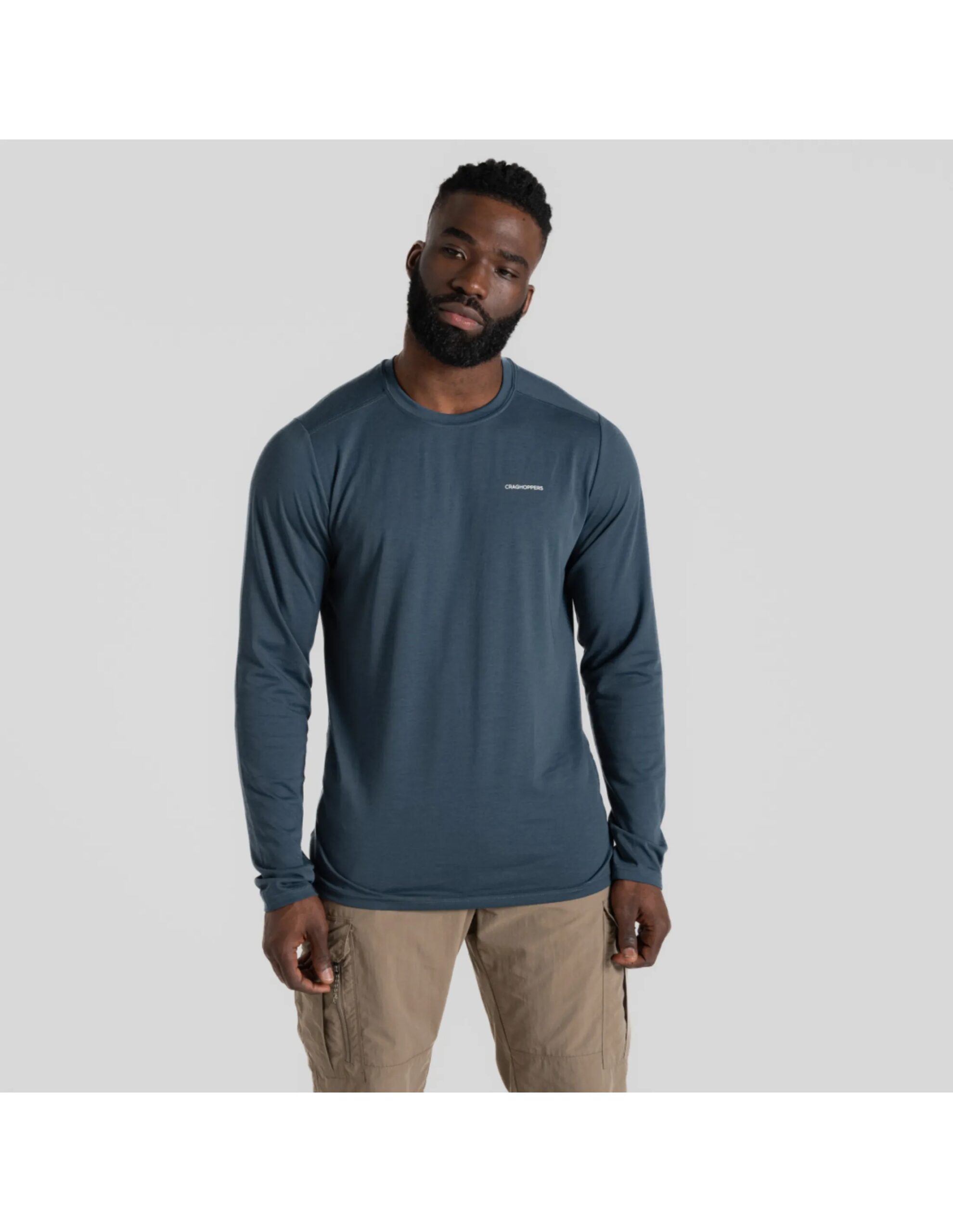 Craghoppers Nosilife Abel LS T-Shirt Heren (Maat – XXL, Kleur – Blue stone)