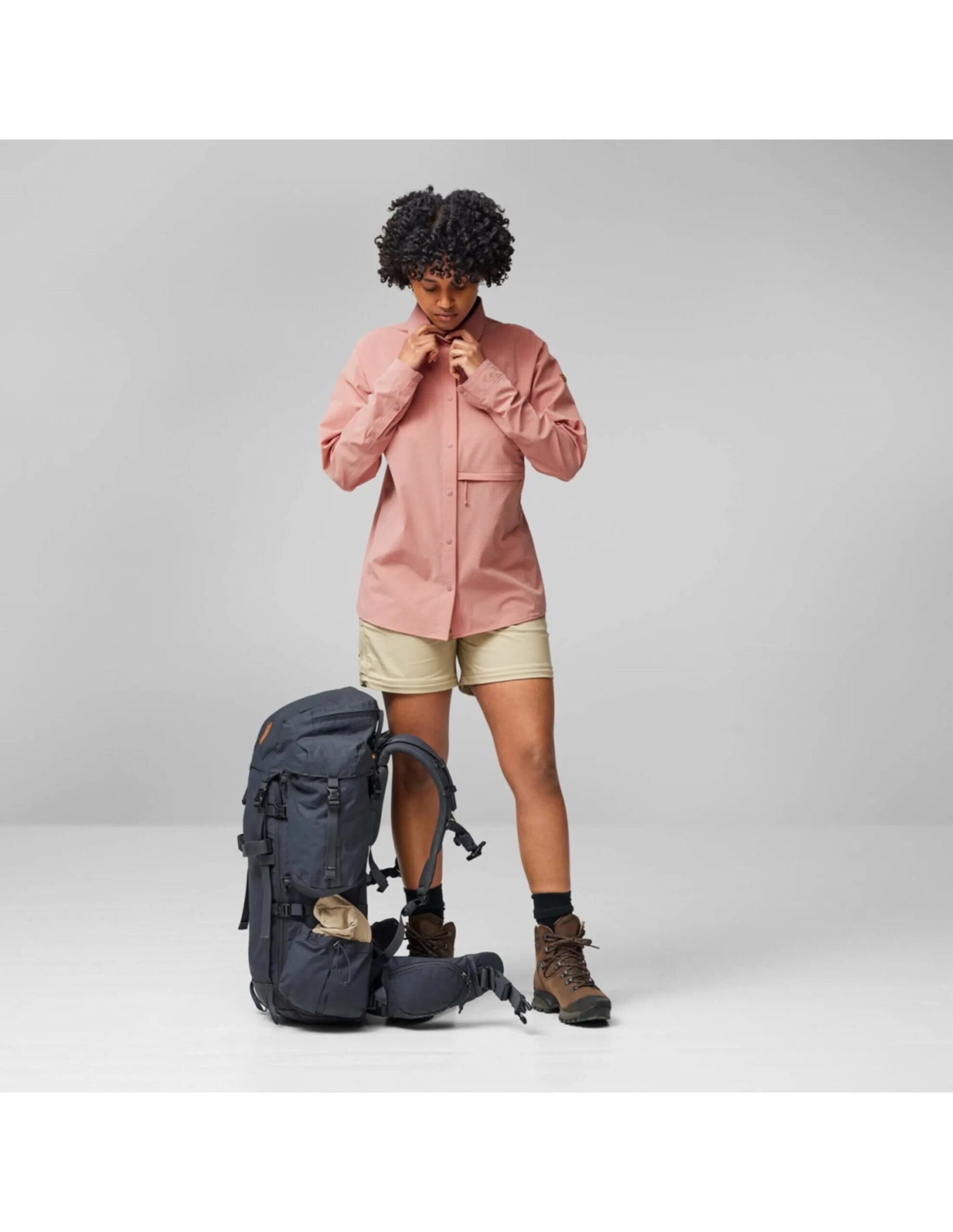 Fjallraven Abisko Trekking Shirt Women’s (Maat – S, Kleur – Dusty rose)