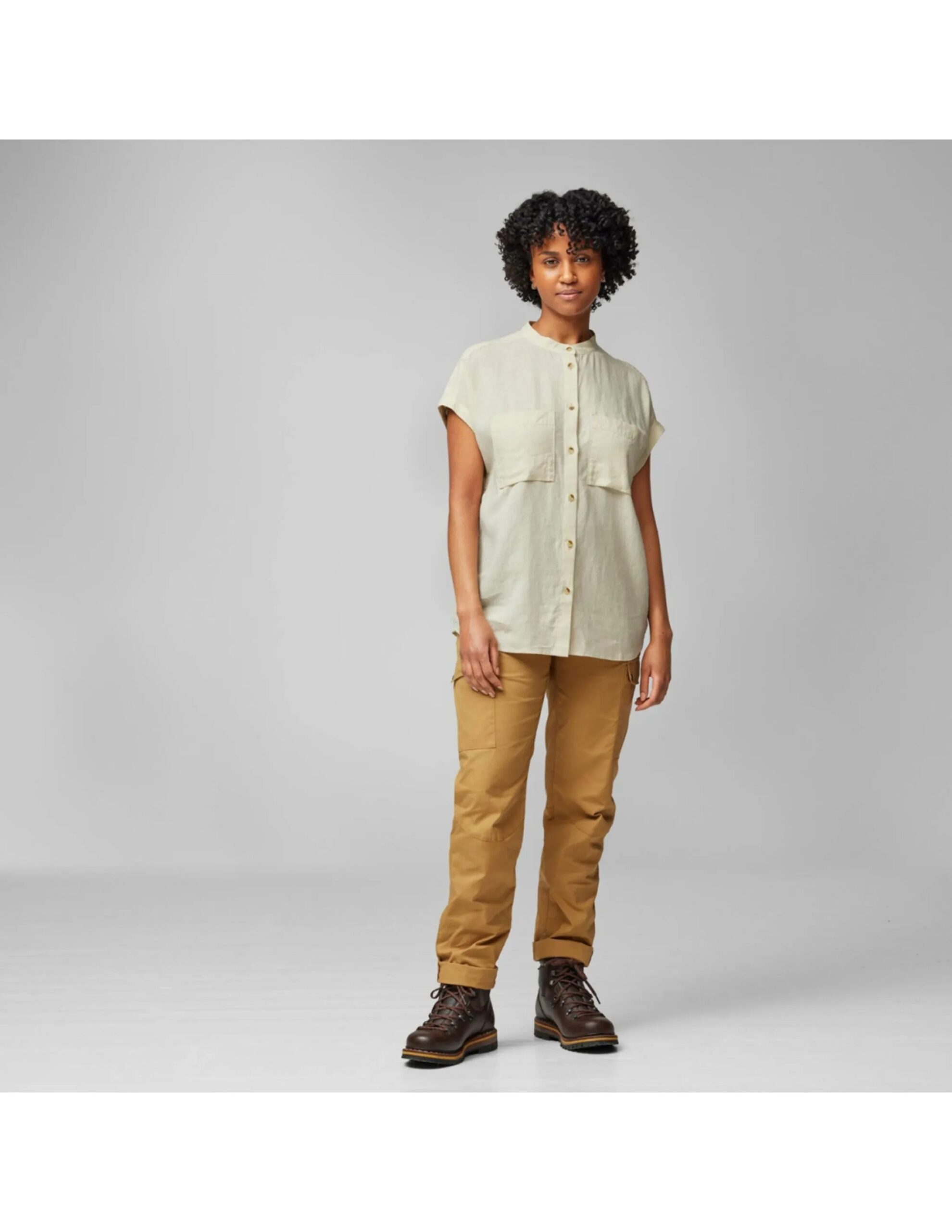 Fjallraven Övik Hemp Shirt SS Women’s (Maat – L, Kleur – Chalk White)