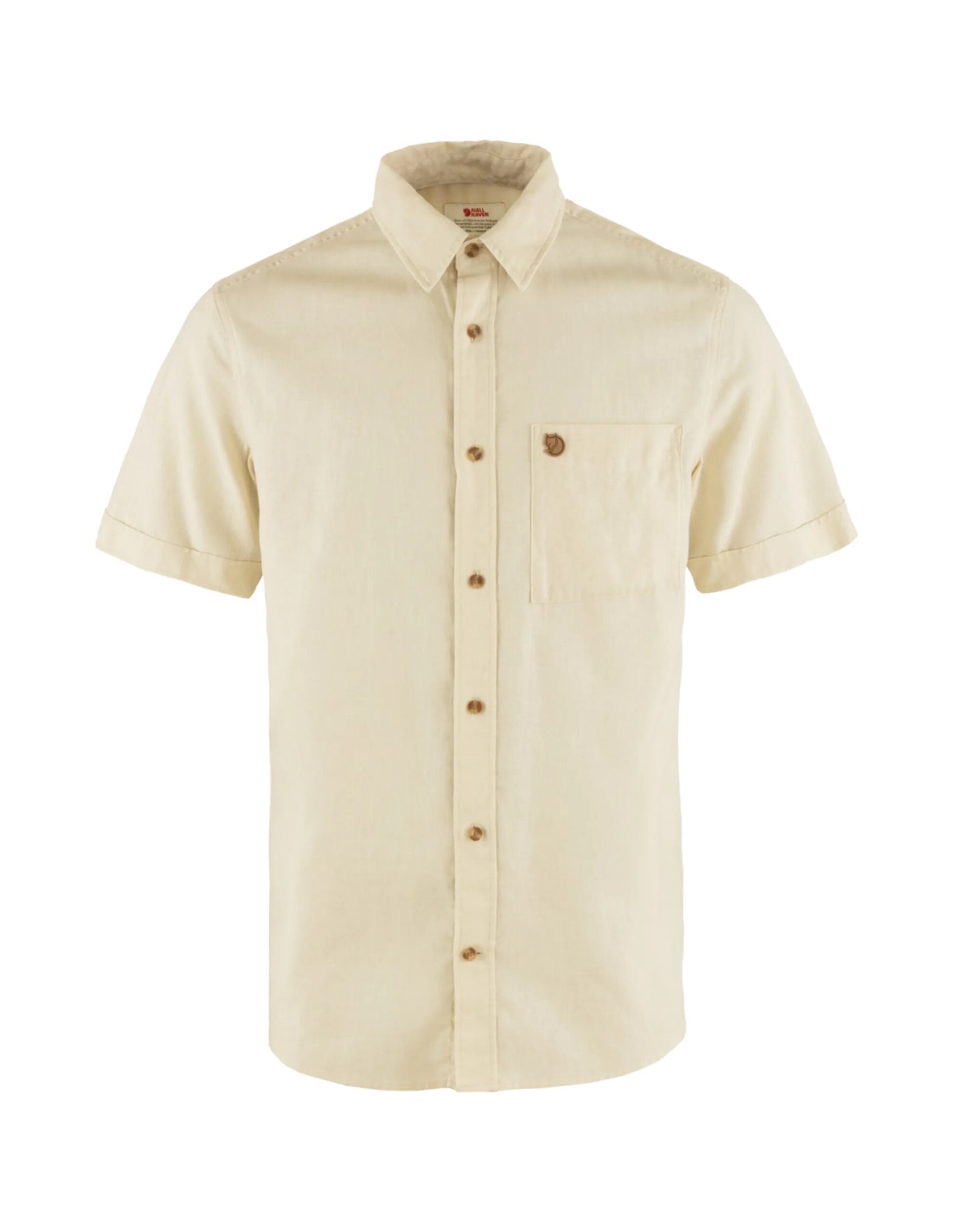 Fjallraven Övik Travel Shirt Korte Mouw Heren (Maat – S, Kleur – Chalk White)