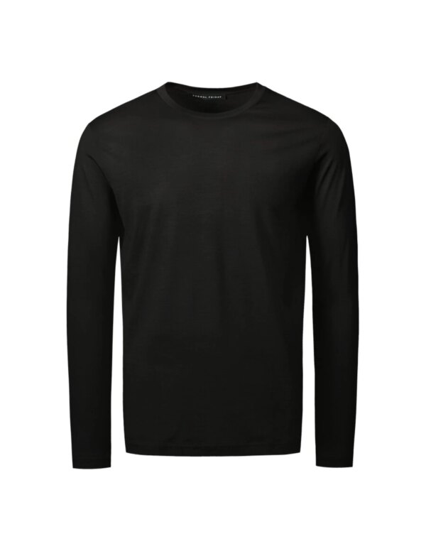 Formal Friday Ultrafine Merino Long sleeve T-Shirt (Maat - L, Kleur - Black)