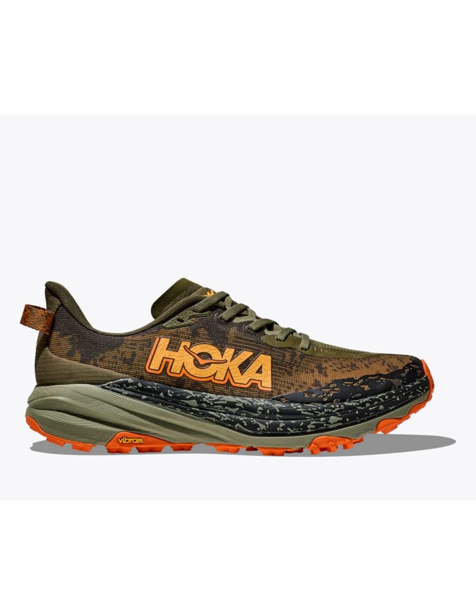 Hoka One Speedgoat 6 Hardloopschoen Heren (Maat – US 8, Kleur – Antique Olive / Squash)