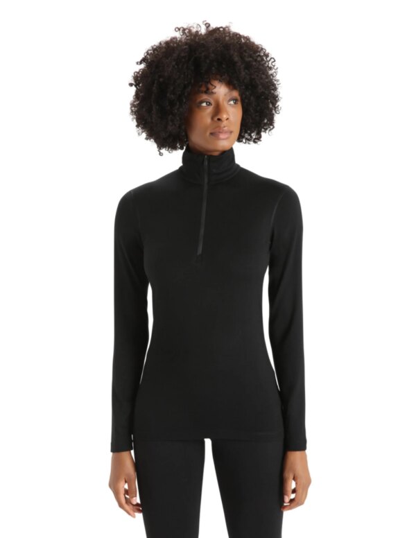 Icebreaker 200 Oasis LS Half Zip Women´s (Maat - XL, Kleur - Black)