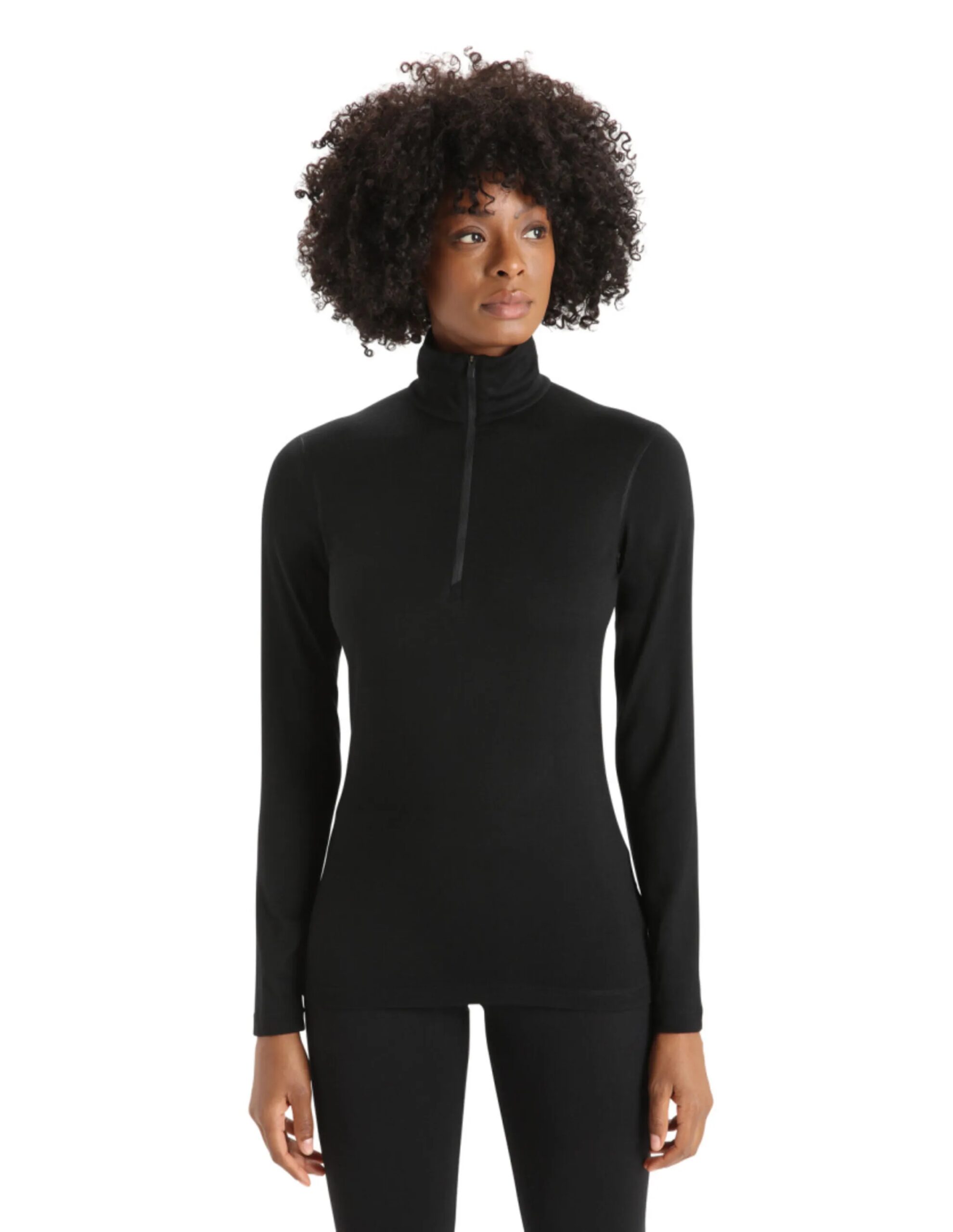 Icebreaker 200 Oasis LS Half Zip Women´s (Maat – XL, Kleur – Black)