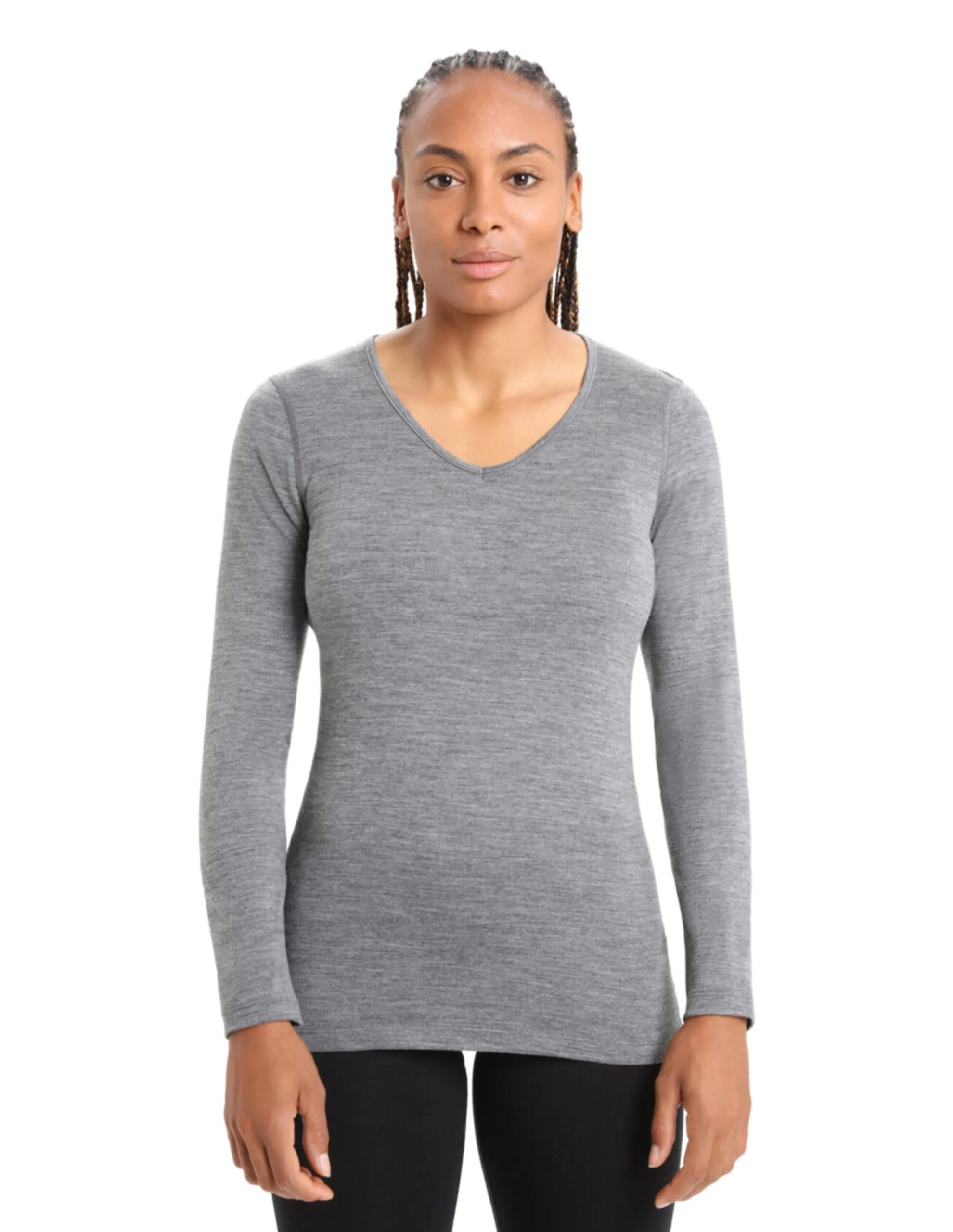 Icebreaker 200 Oasis V-Neck Top Women´s (Maat – M, Kleur – Gritstone HTHR)