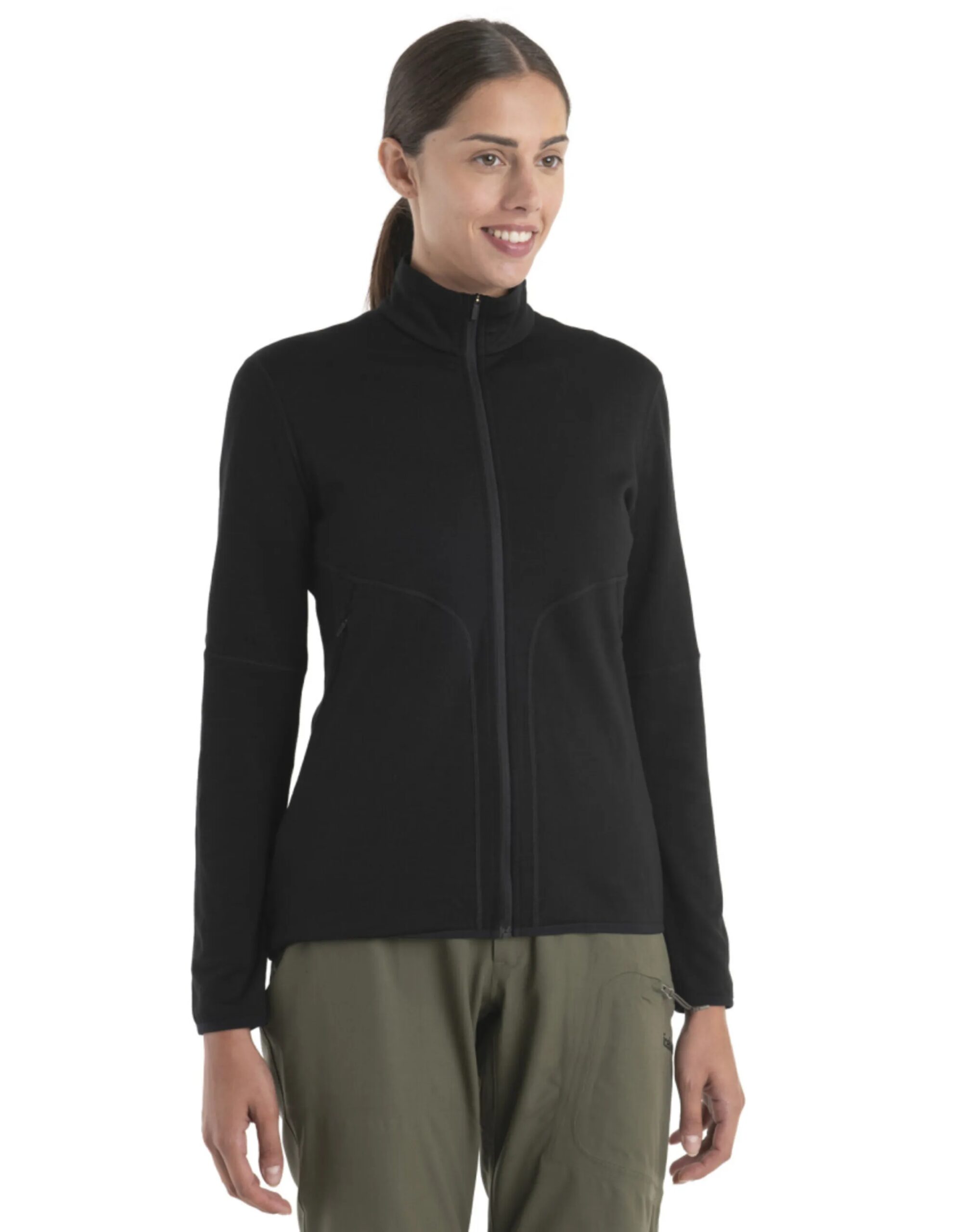 Icebreaker 560 Realfleece Elemental II Zip Jacket Women´s (Maat – L, Kleur – Black)