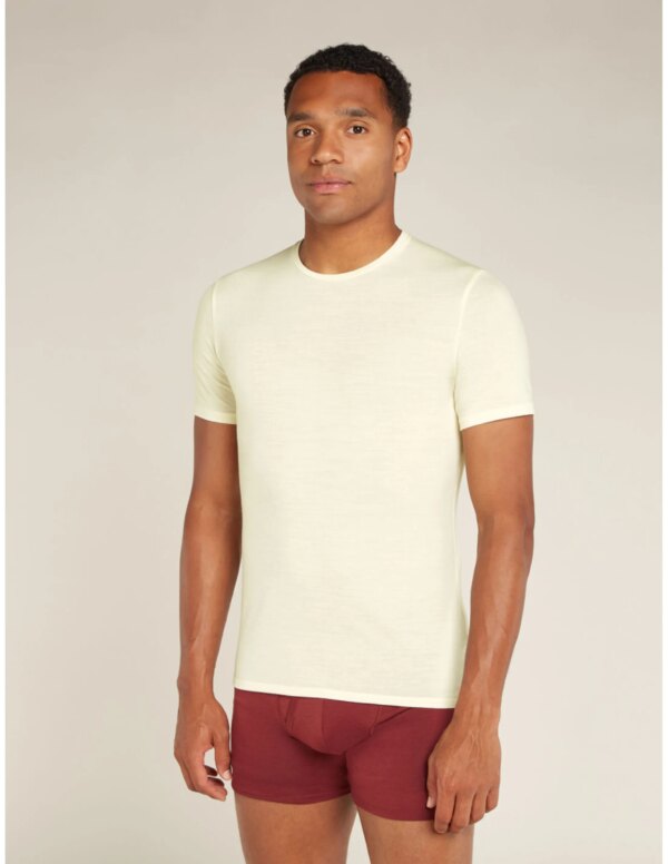 Icebreaker Anatomica Crewe T-Shirt Heren (Maat - L, Kleur - Undyed)