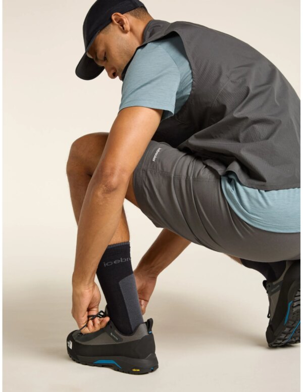 Icebreaker Hike+ Light Crew Wandelsokken Heren (Maat - M, Kleur - Black/Obsidian)
