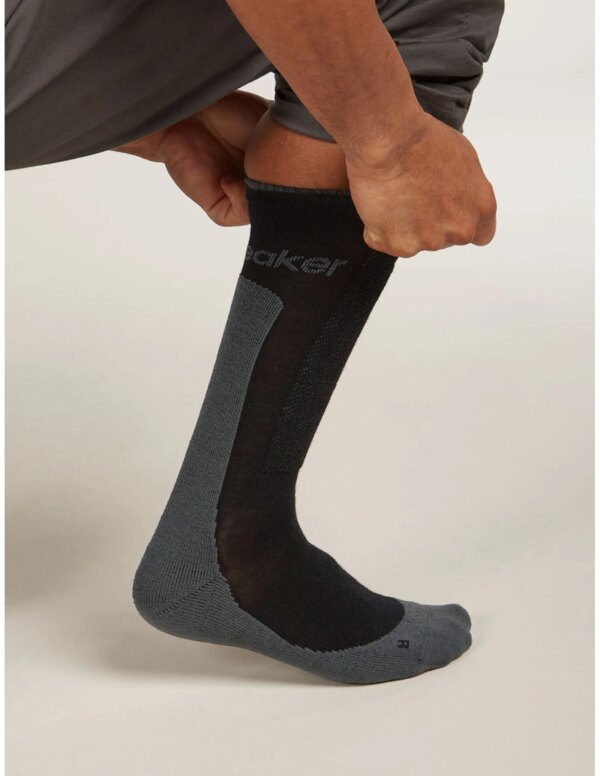 Icebreaker Hike+ Medium Crew Halfhoge Sokken Heren (Maat - S, Kleur - Black/Obsidian)