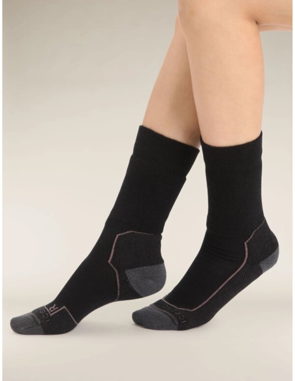 Icebreaker Hike+ Medium Crew Women's Socks (Maat - S, Kleur - Black/Monson/Mink)