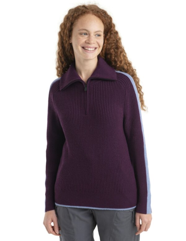 Icebreaker Lodge LS Half Zip Sweate Women´sr (Maat - M, Kleur - Nightshade/Kyanite)