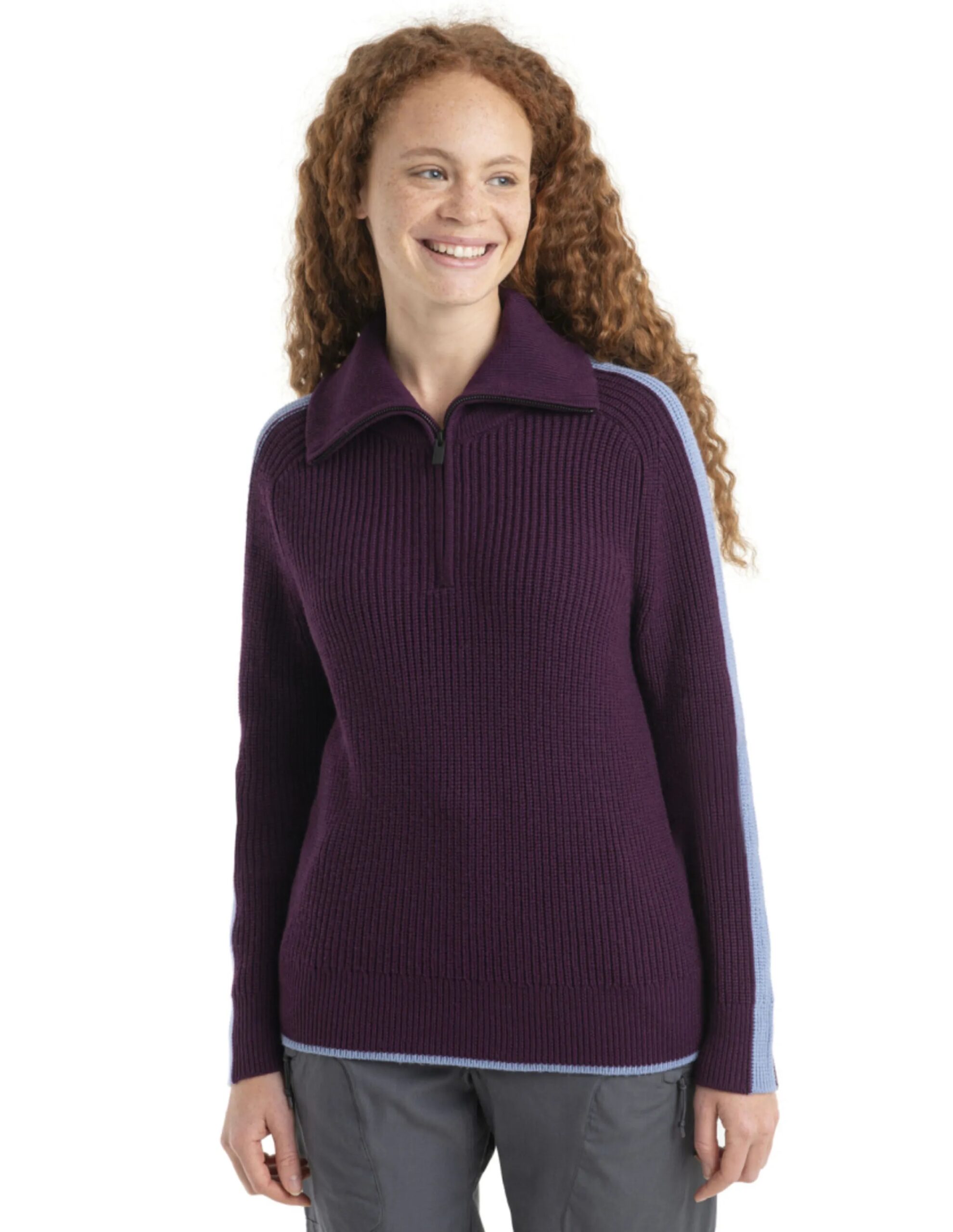 Icebreaker Lodge LS Half Zip Sweate Women´sr (Maat – M, Kleur – Nightshade/Kyanite)