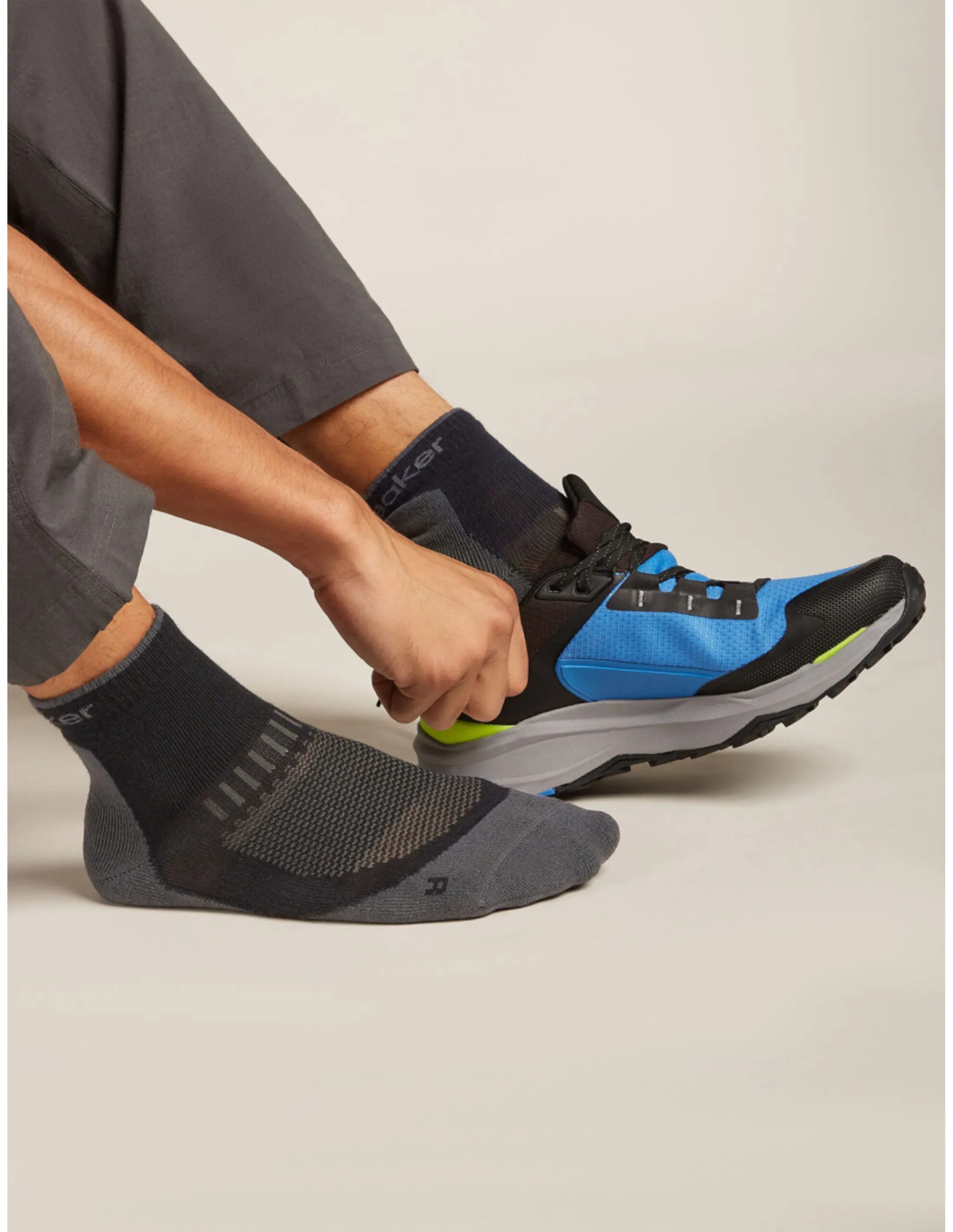 Icebreaker Meino Hike+ Light Mini Sokken Heren (Maat – L, Kleur – Black/Obsidian)