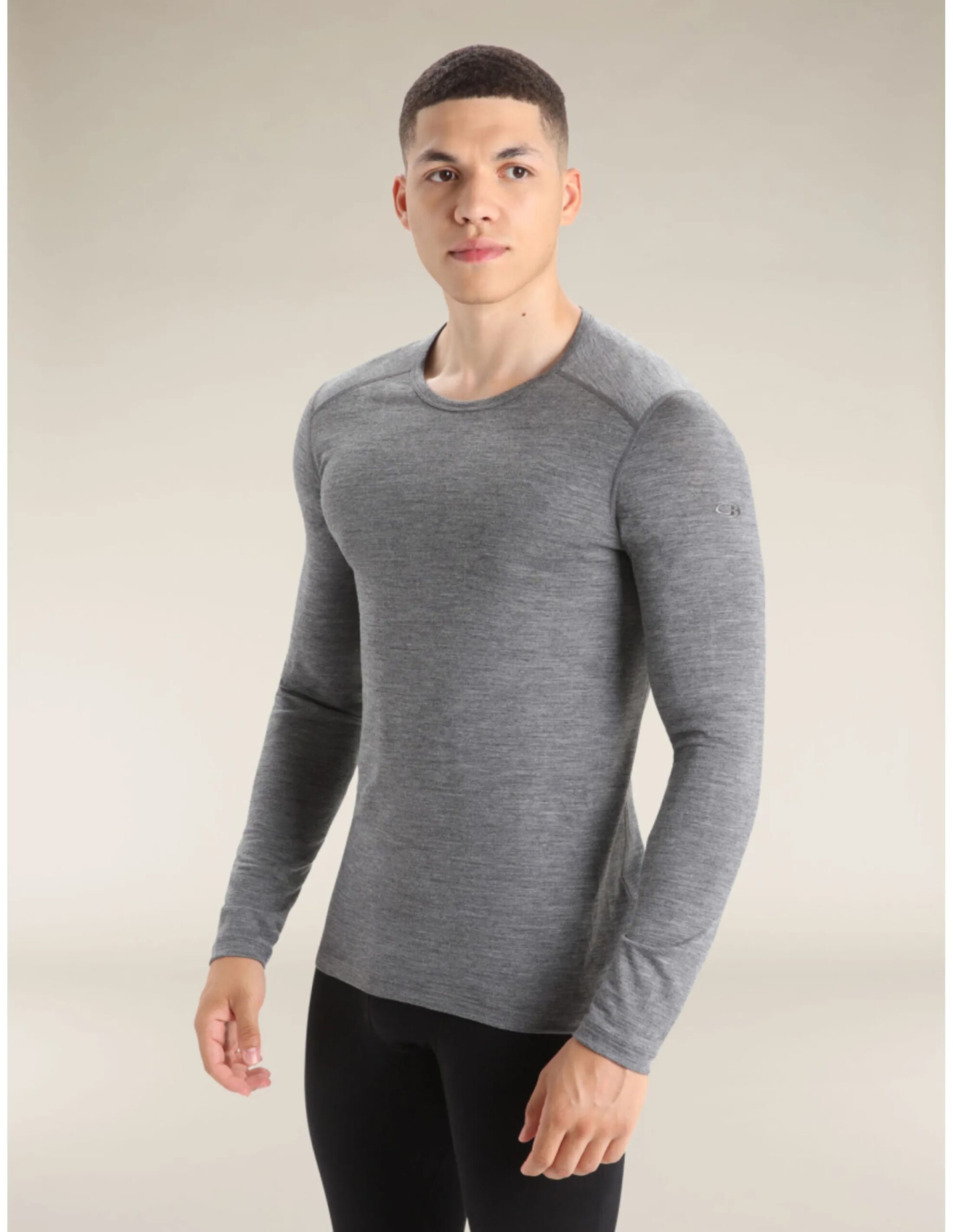 Icebreaker Men’s 200 Oasis LS Crewe (Maat – XL, Kleur – Gritstone Heather-013)
