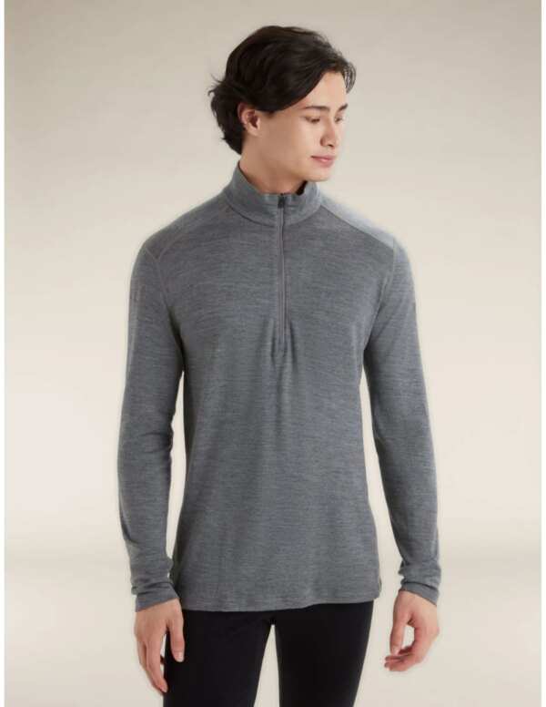 Icebreaker Men's 260 Tech LS Half Zip Thermal Top (Maat - M, Kleur - Gritstone Heather-013)