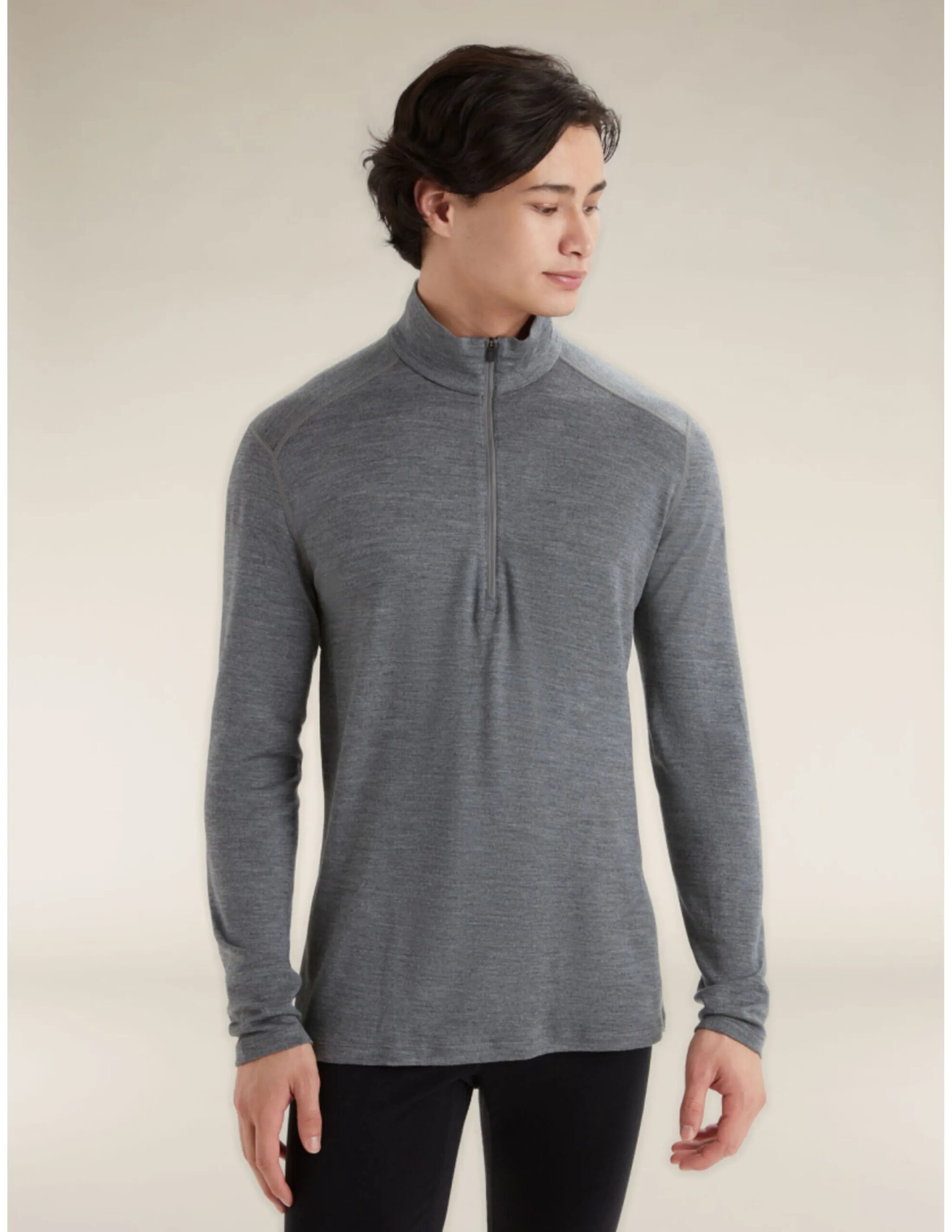 Icebreaker Men’s 260 Tech LS Half Zip Thermal Top (Maat – XL, Kleur – Gritstone Heather-013)