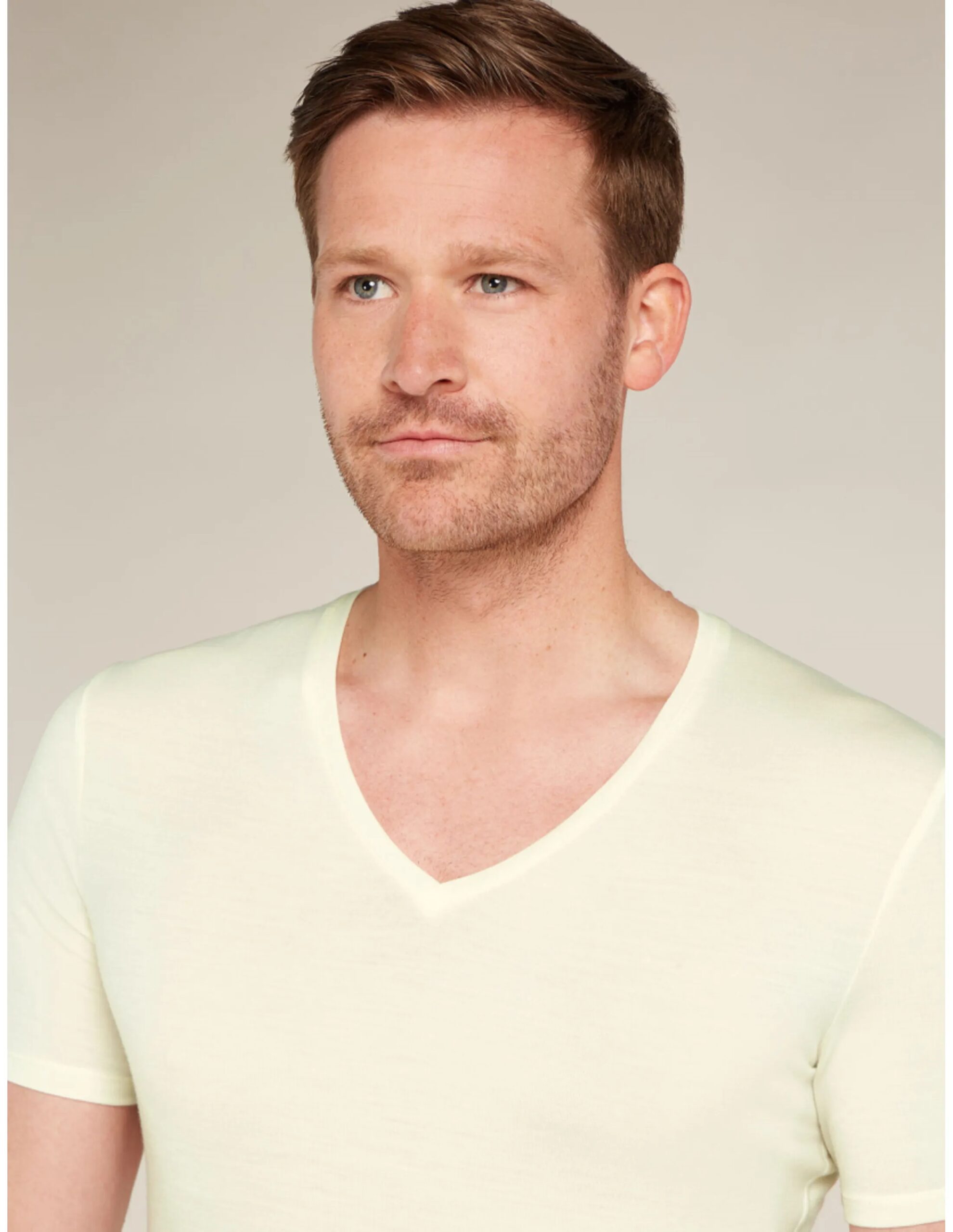 Icebreaker Mens Anatomica V-Neck Tee (Maat – L, Kleur – Undyed)