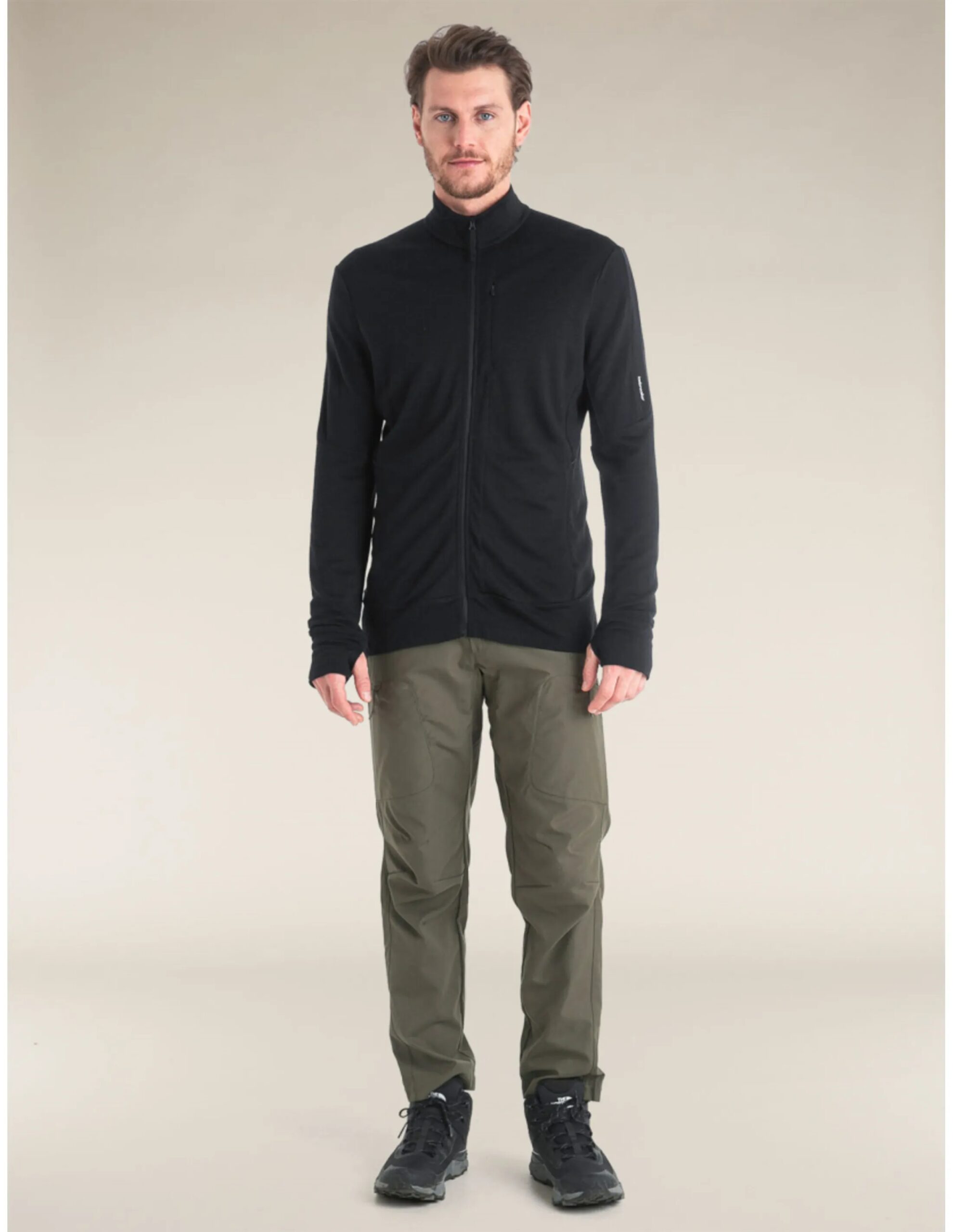 Icebreaker Men’s Merino 260 Quantum IV LS Zip (Maat – M, Kleur – Black)