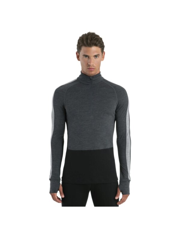 Icebreaker Men's Merino ZoneKnit 200 LS Half Zip Thermal Top (Maat - XL, Kleur - Jet Heather/Black/Metro Heather/Cb)
