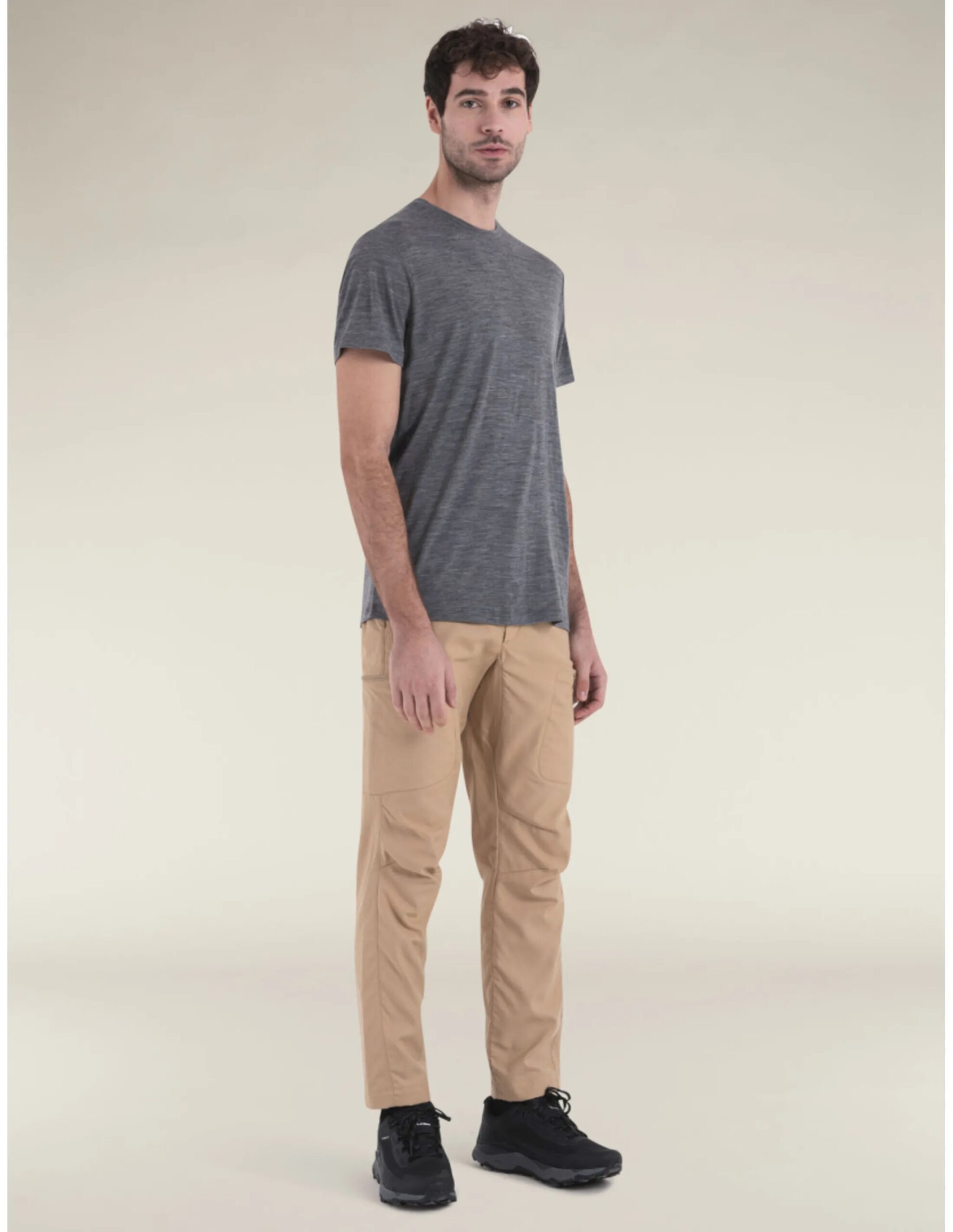 Icebreaker Merino 150 Tech Lite III SS Tee Heren (Maat – M, Kleur – Gritstone Heather-013)