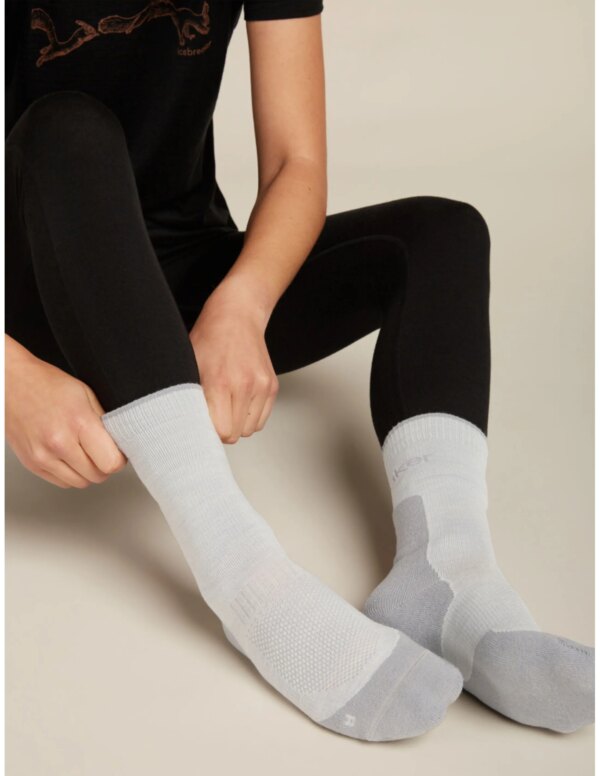 Icebreaker Merino Hike+ Light Crew Sokken Dames (Maat - S, Kleur - Ether/Alloy)